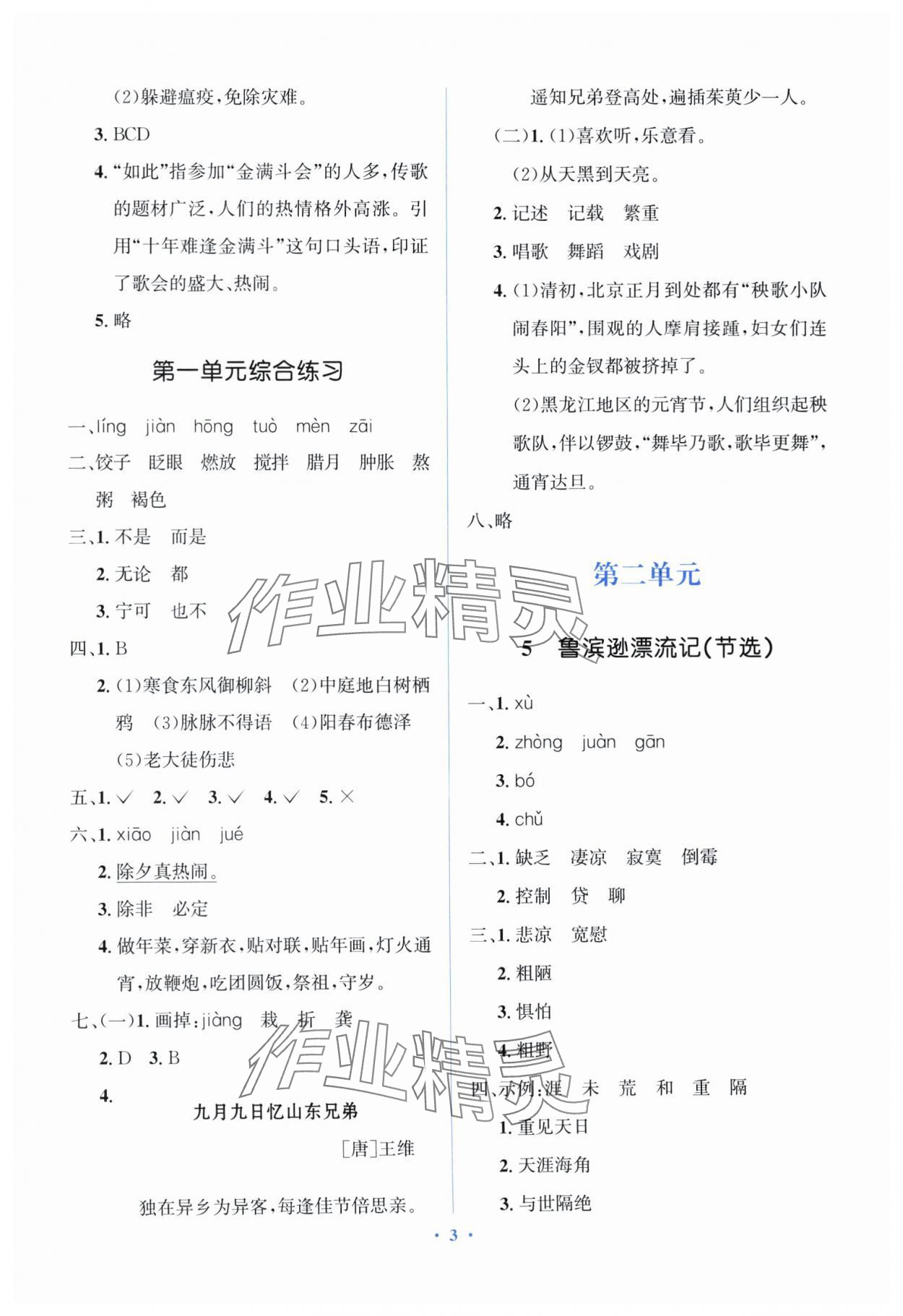 2025年人教金学典同步解析与测评学考练六年级语文下册人教版精练版 第3页