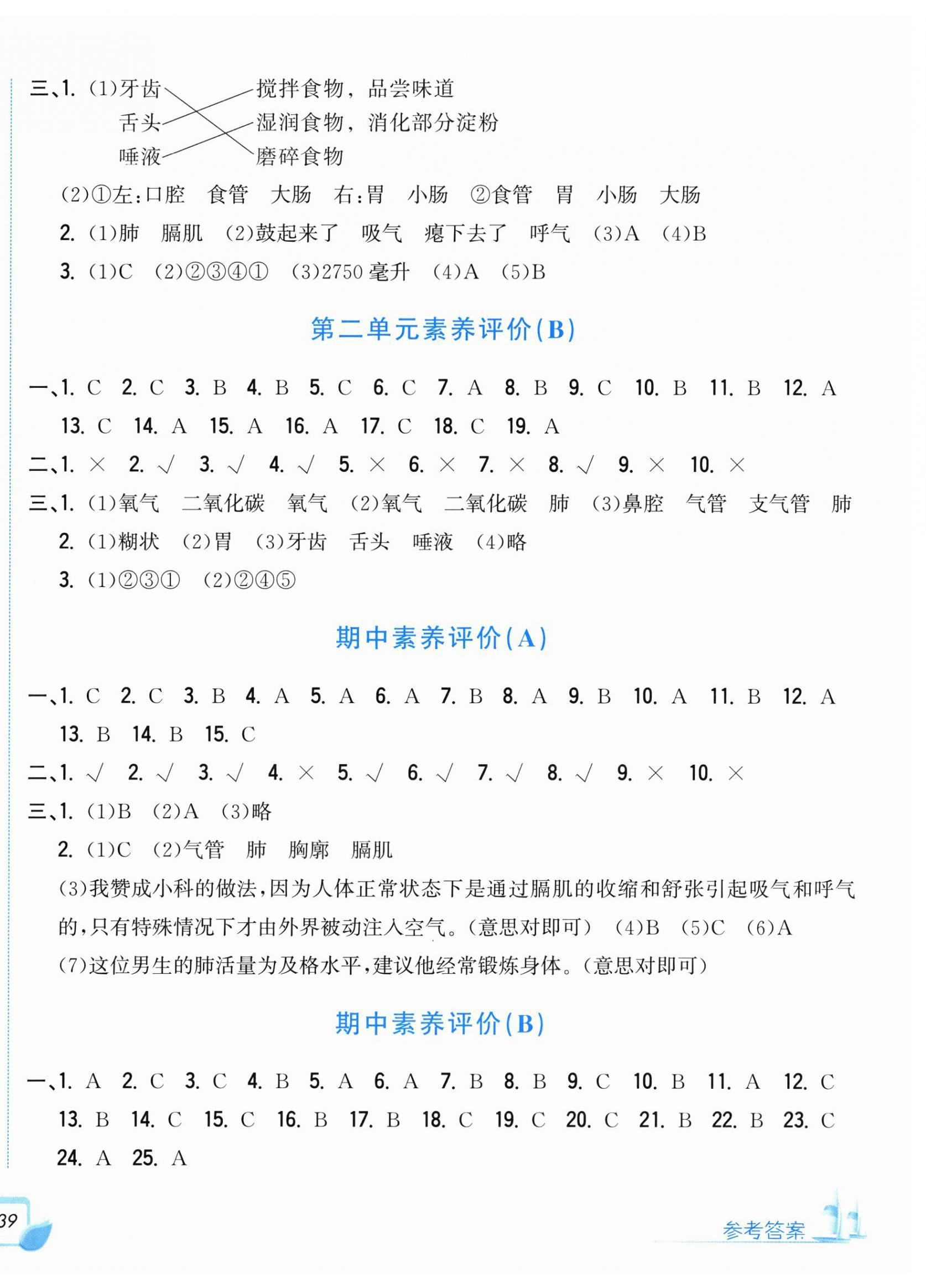 2026年学力测评小学生单元测试卷四年级科学上册教科版&nbsp;第2页