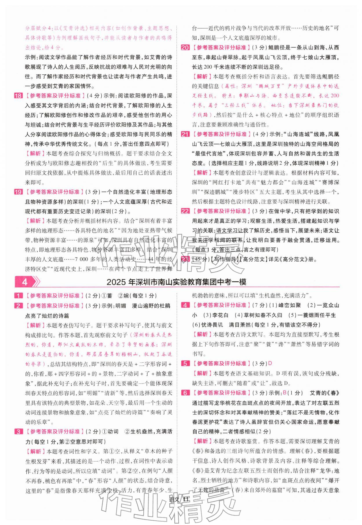 2026年金考卷45套汇编语文深圳专版&nbsp;第11页