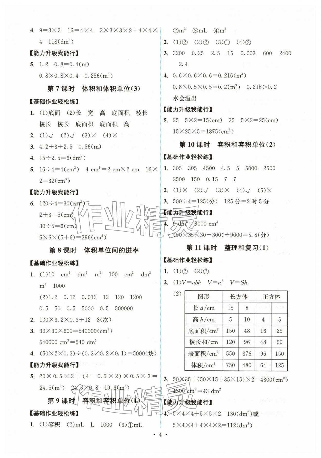 2026年能力培养与测试五年级数学下册人教版湖南专版&nbsp;第4页