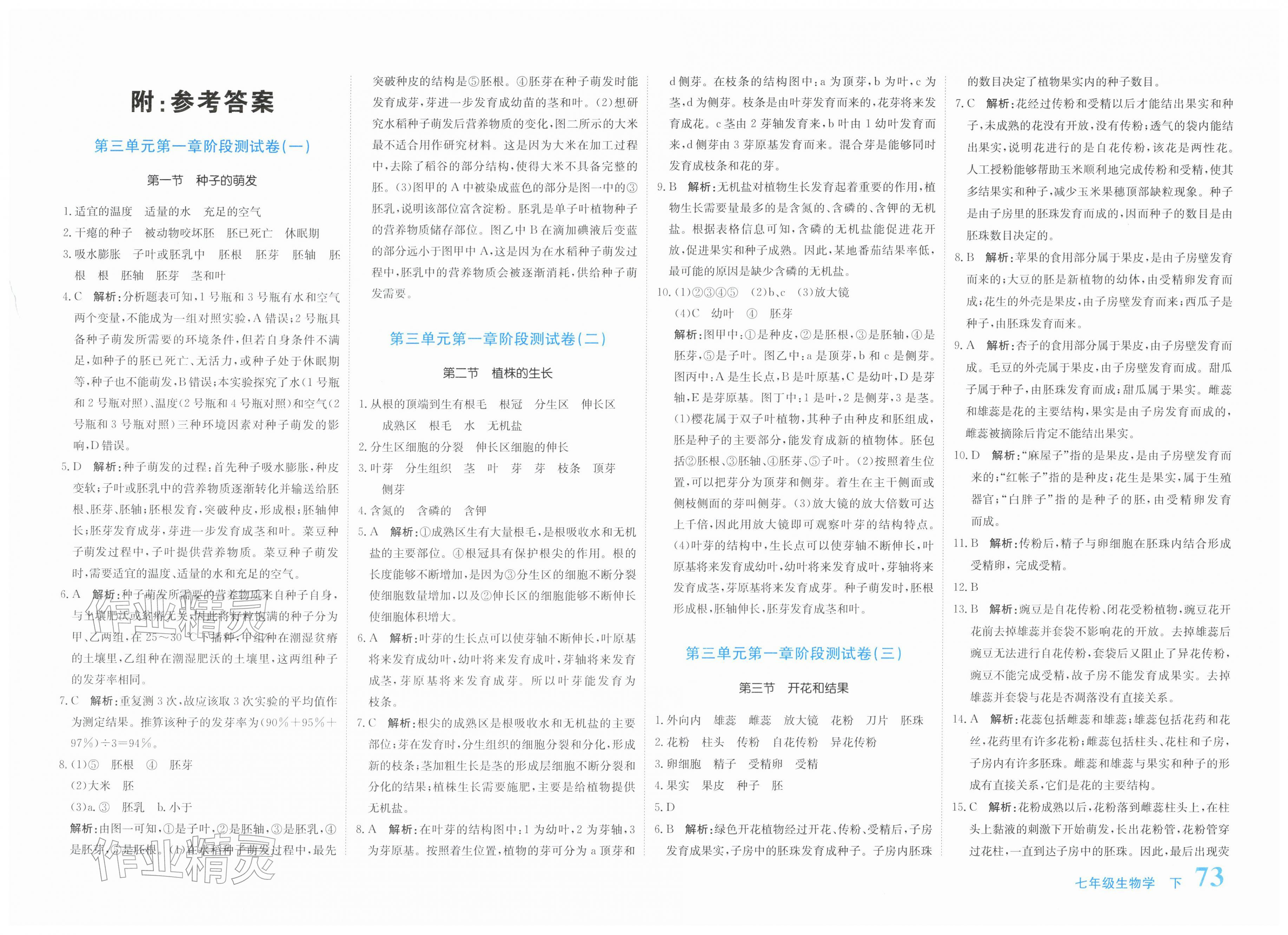 2026年新目标检测同步单元测试卷七年级生物下册人教版&nbsp;第1页