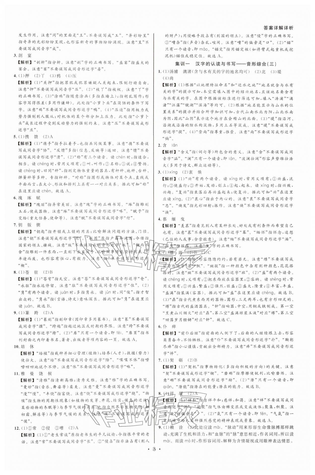 2026年浙派名师中考方略分类集训语文人教&nbsp;参考答案第2页