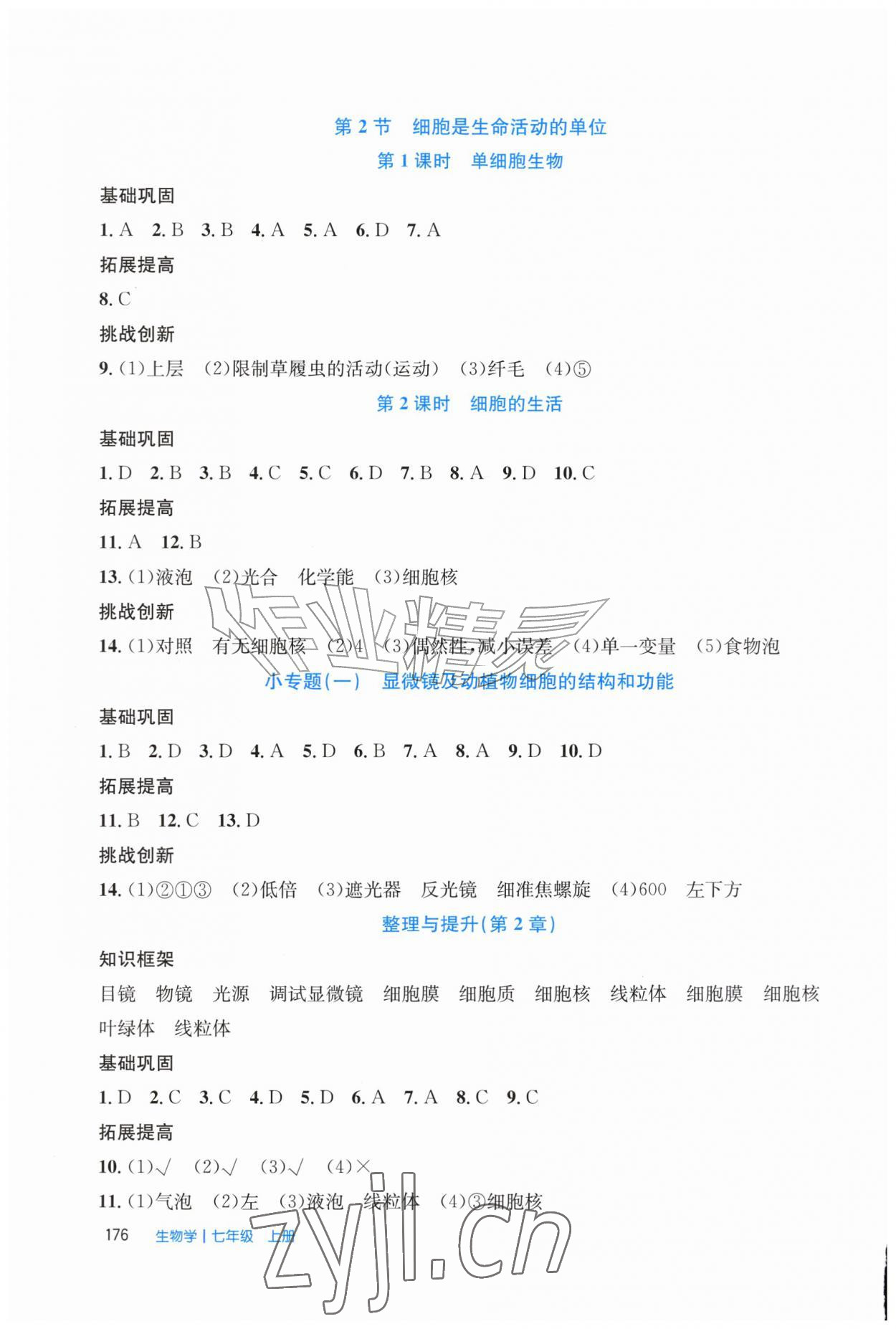 2026年伴你学北京师范大学出版社七年级生物上册北师大版&nbsp;第4页