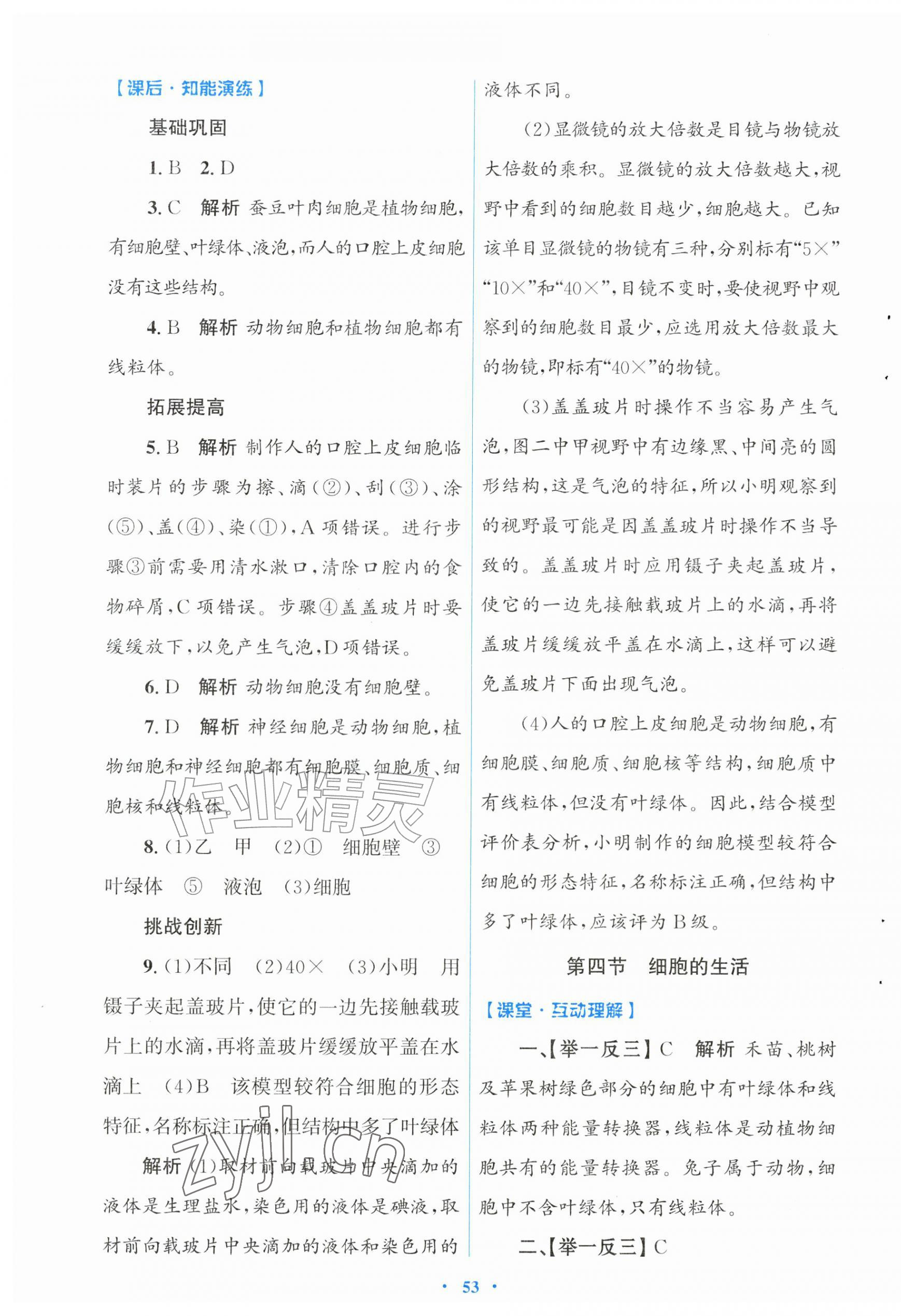 2026年同步测控优化设计七年级生物上册人教版福建专版&nbsp;第5页