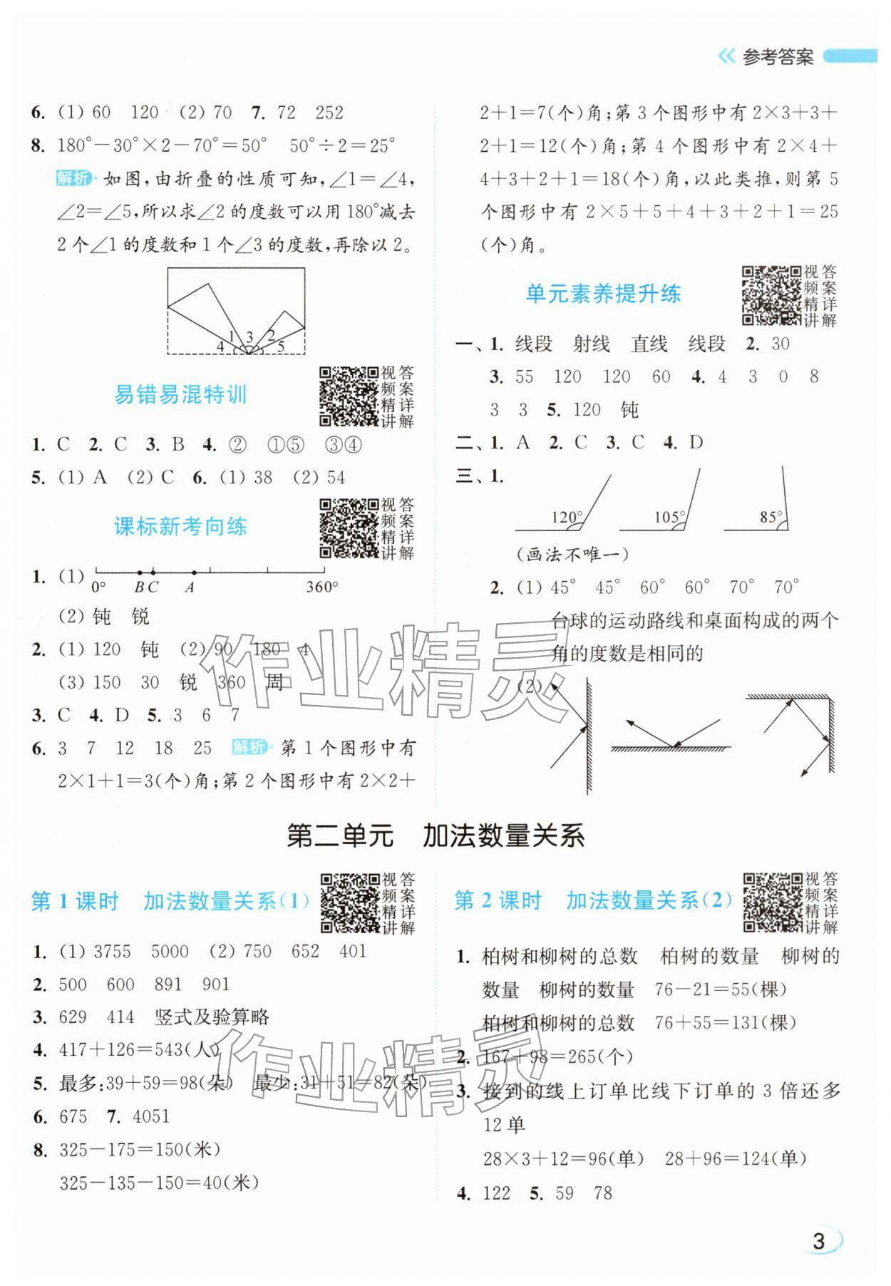 2026年亮点给力新情境素养练三年级数学下册苏教版&nbsp;参考答案第3页