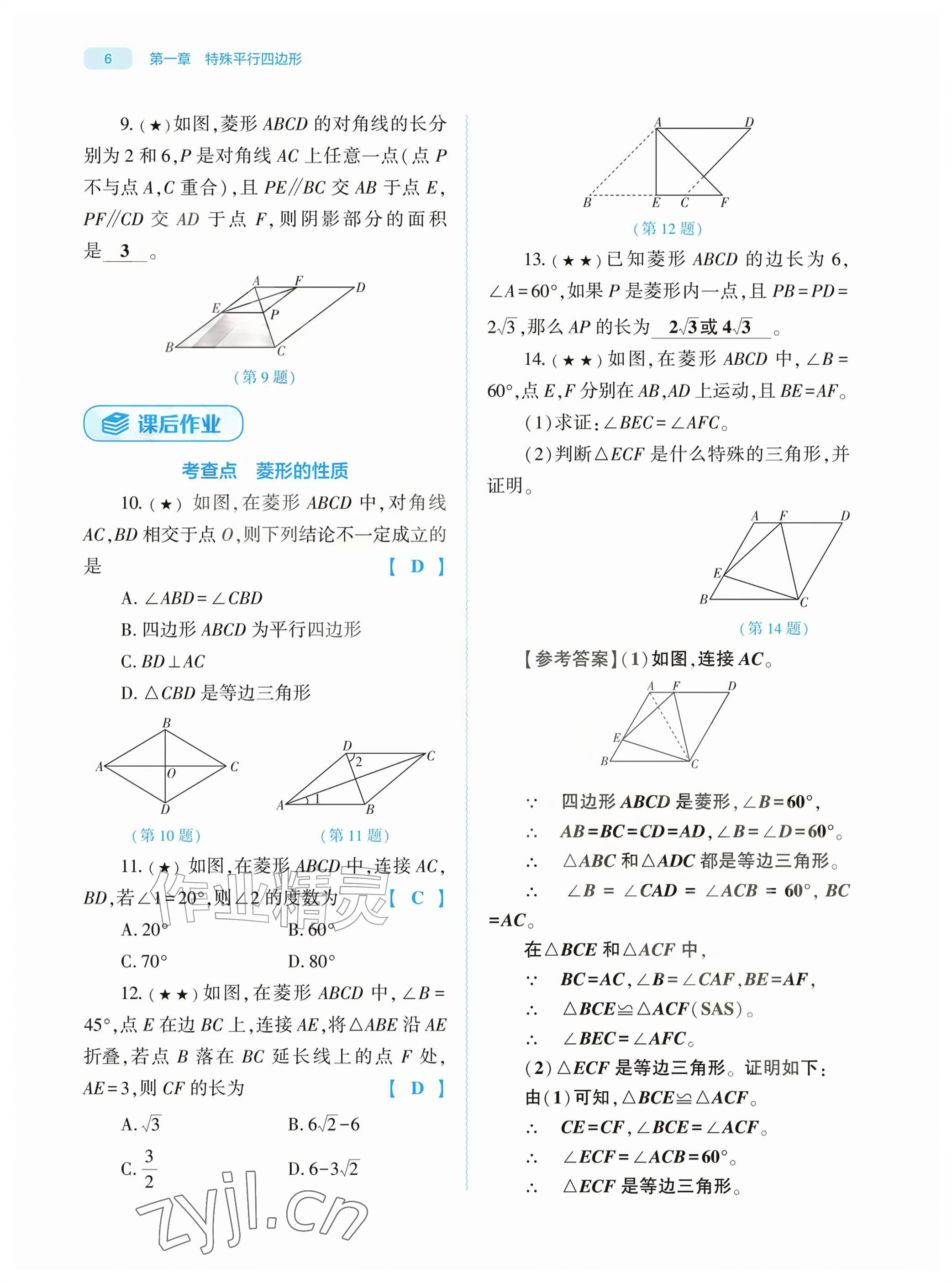 2026年基础训练大象出版社九年级数学上册北师大版&nbsp;参考答案第6页
