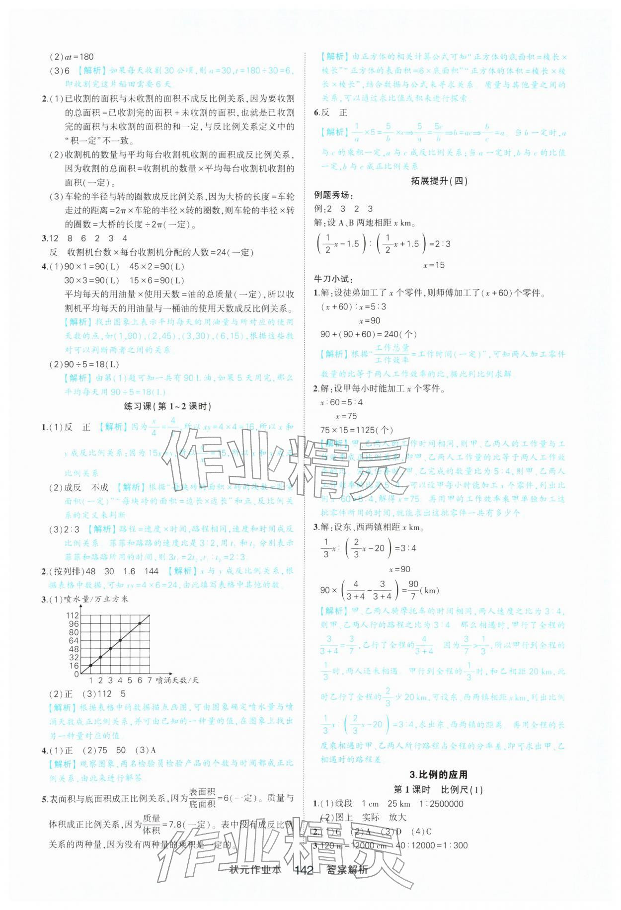 2026年黄冈状元成才路状元作业本六年级数学下册人教版&nbsp;参考答案第10页