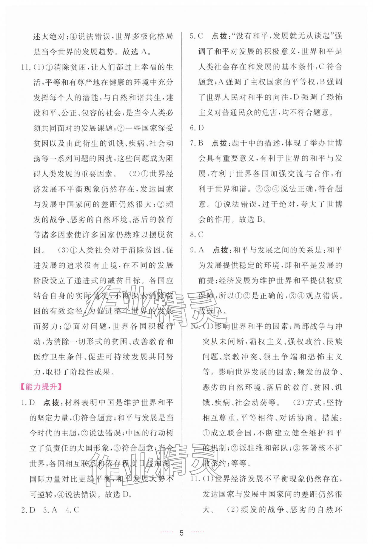 2026年三维数字课堂九年级道德与法治下册人教版&nbsp;第5页