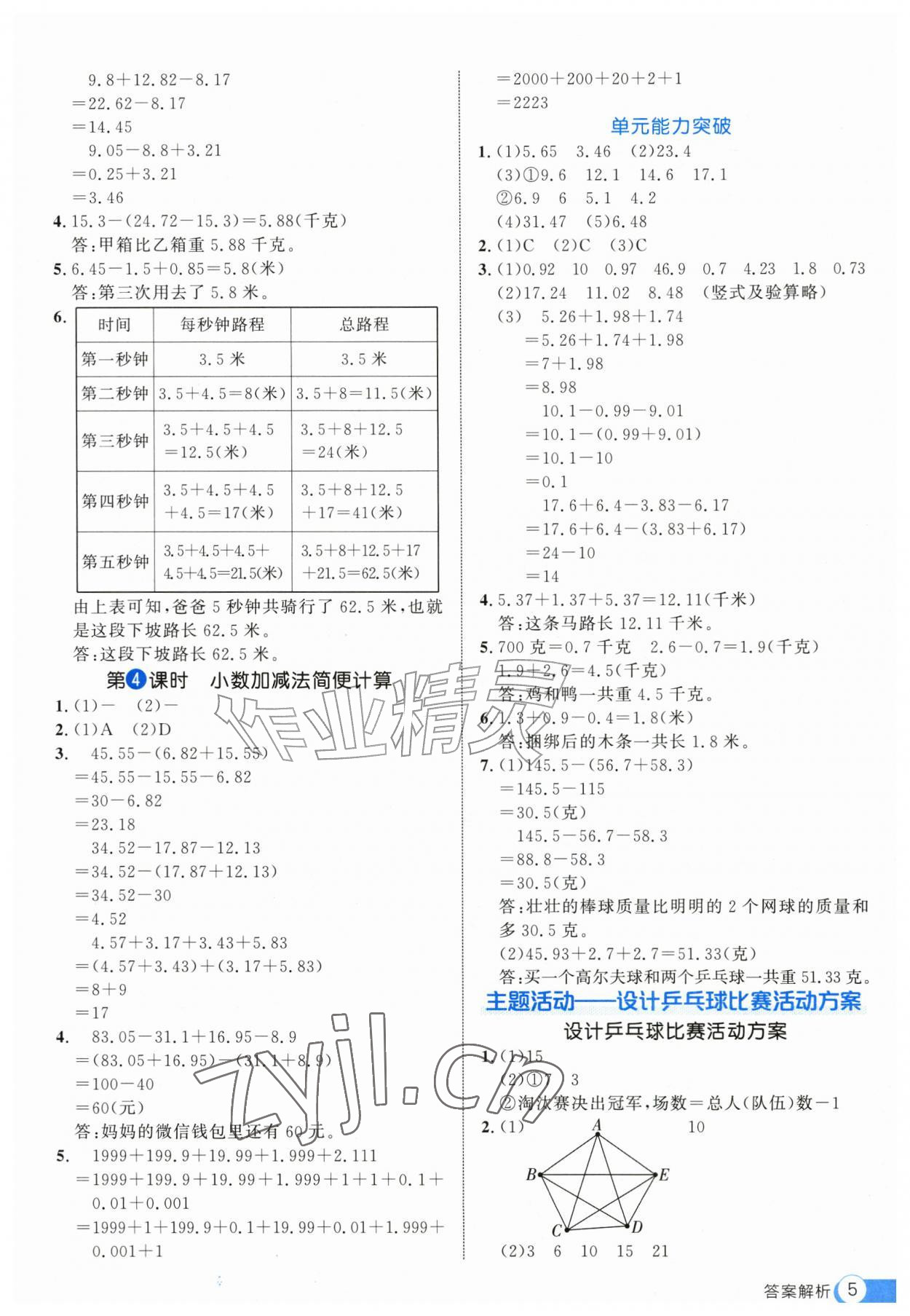 2026年细解巧练五年级数学上册青岛版&nbsp;参考答案第5页