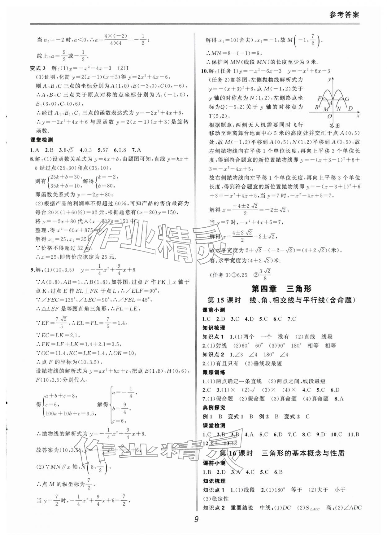 2026年新课标中考宝典数学深圳专版&nbsp;参考答案第9页