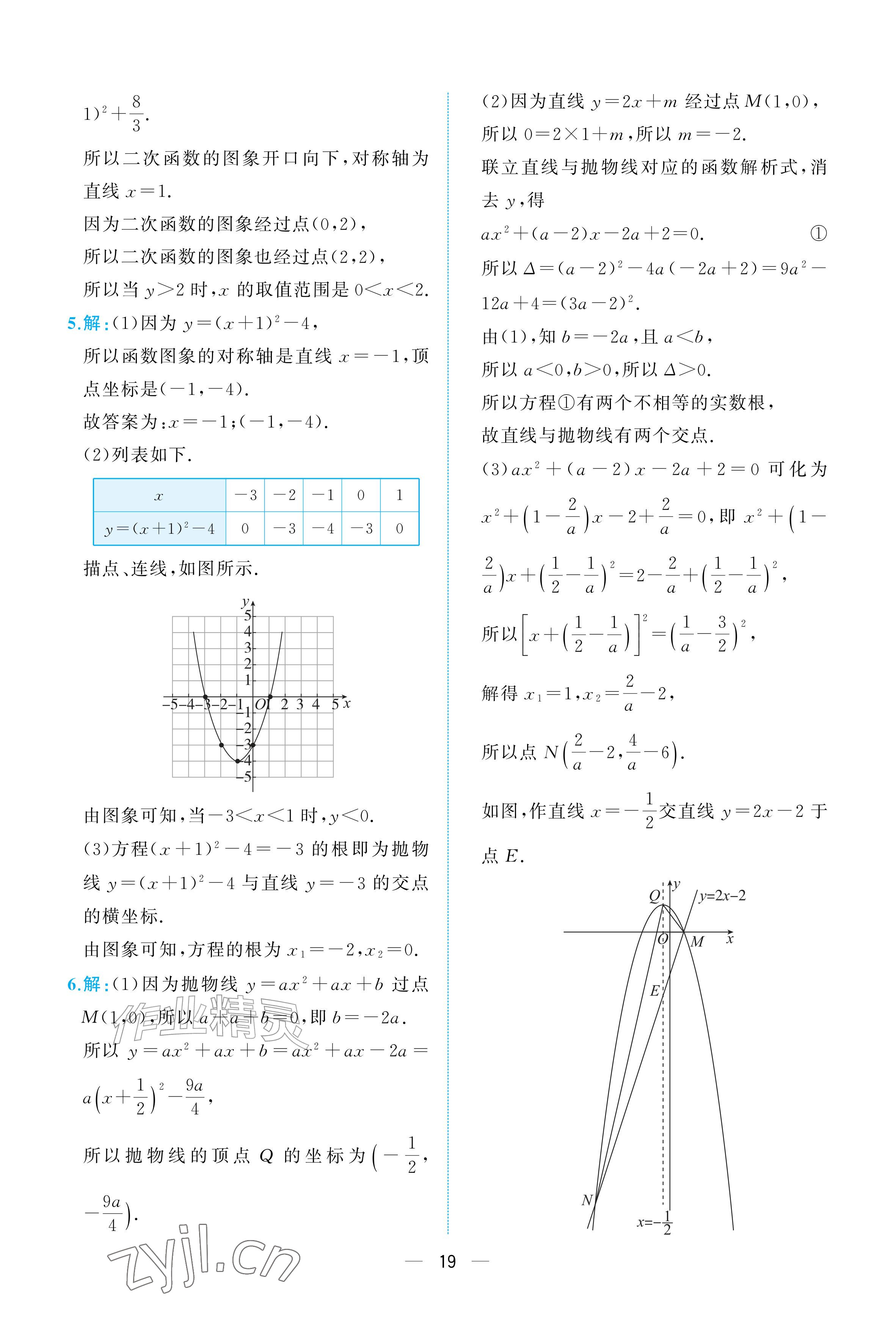 2026年人教金学典同步解析与测评九年级数学上册人教版重庆&nbsp;参考答案第19页