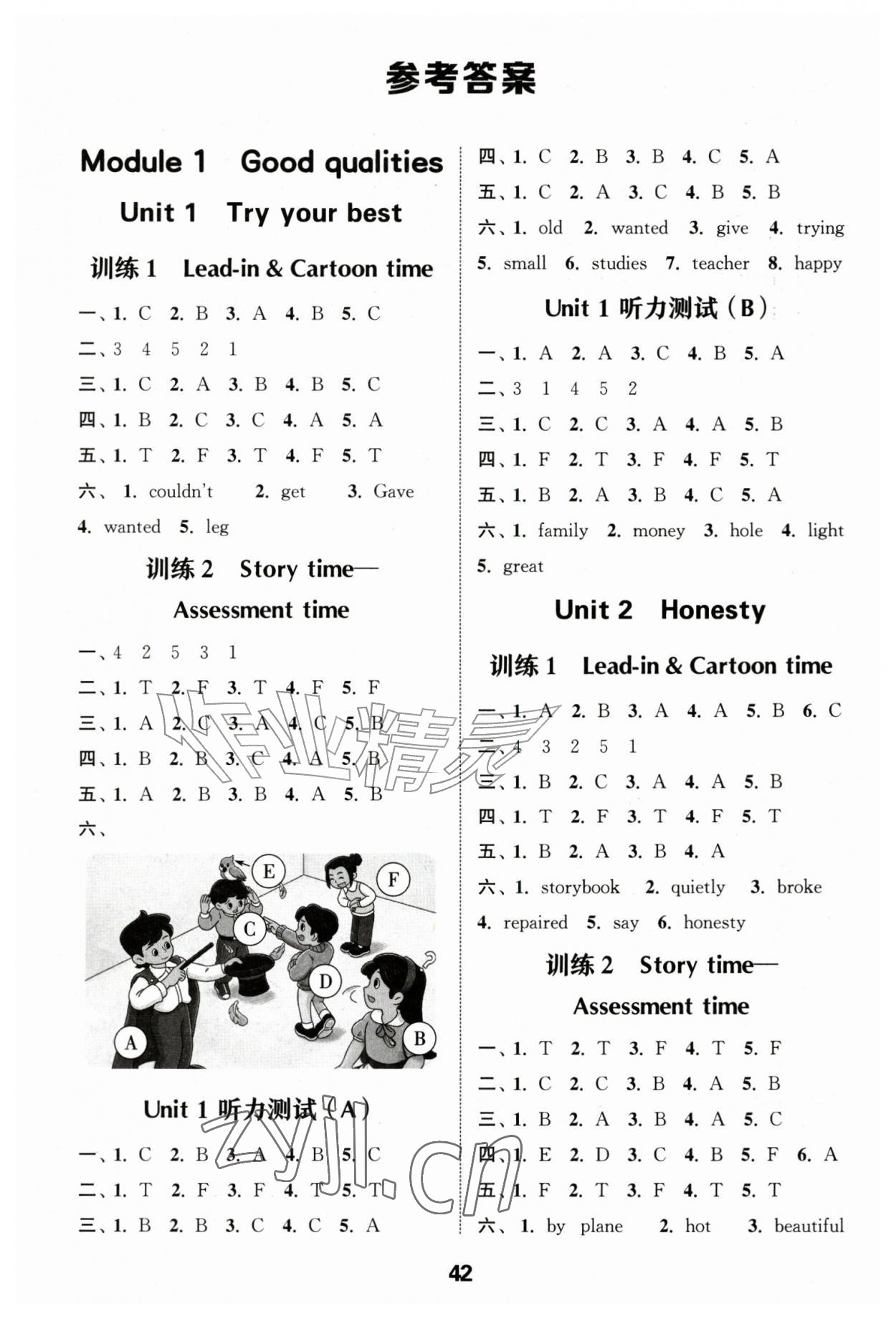 2026年通城学典小学英语听力能手六年级上册译林版&nbsp;第1页