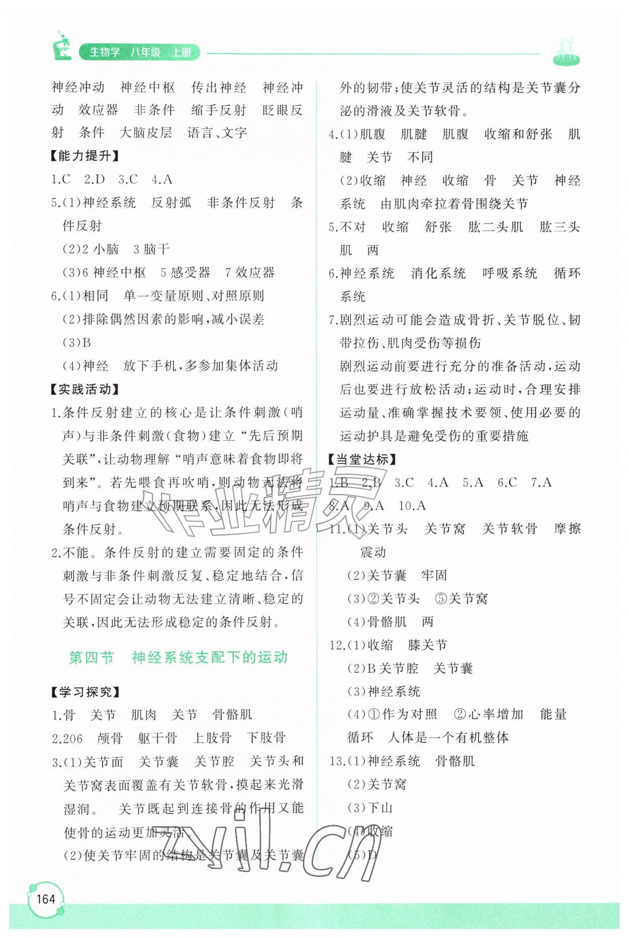 2026年同步练习册山东友谊出版社八年级生物上册鲁科版五四制&nbsp;第4页