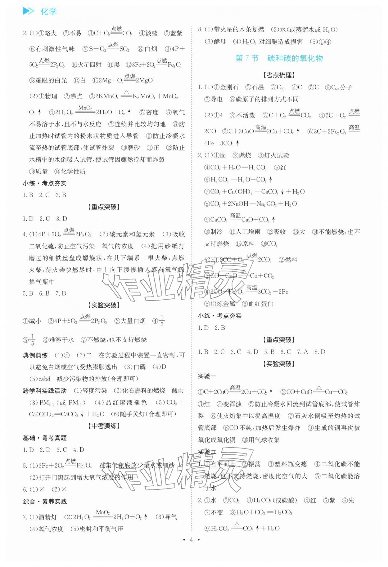 2026年中考复习与指导化学中考广东专版&nbsp;第4页