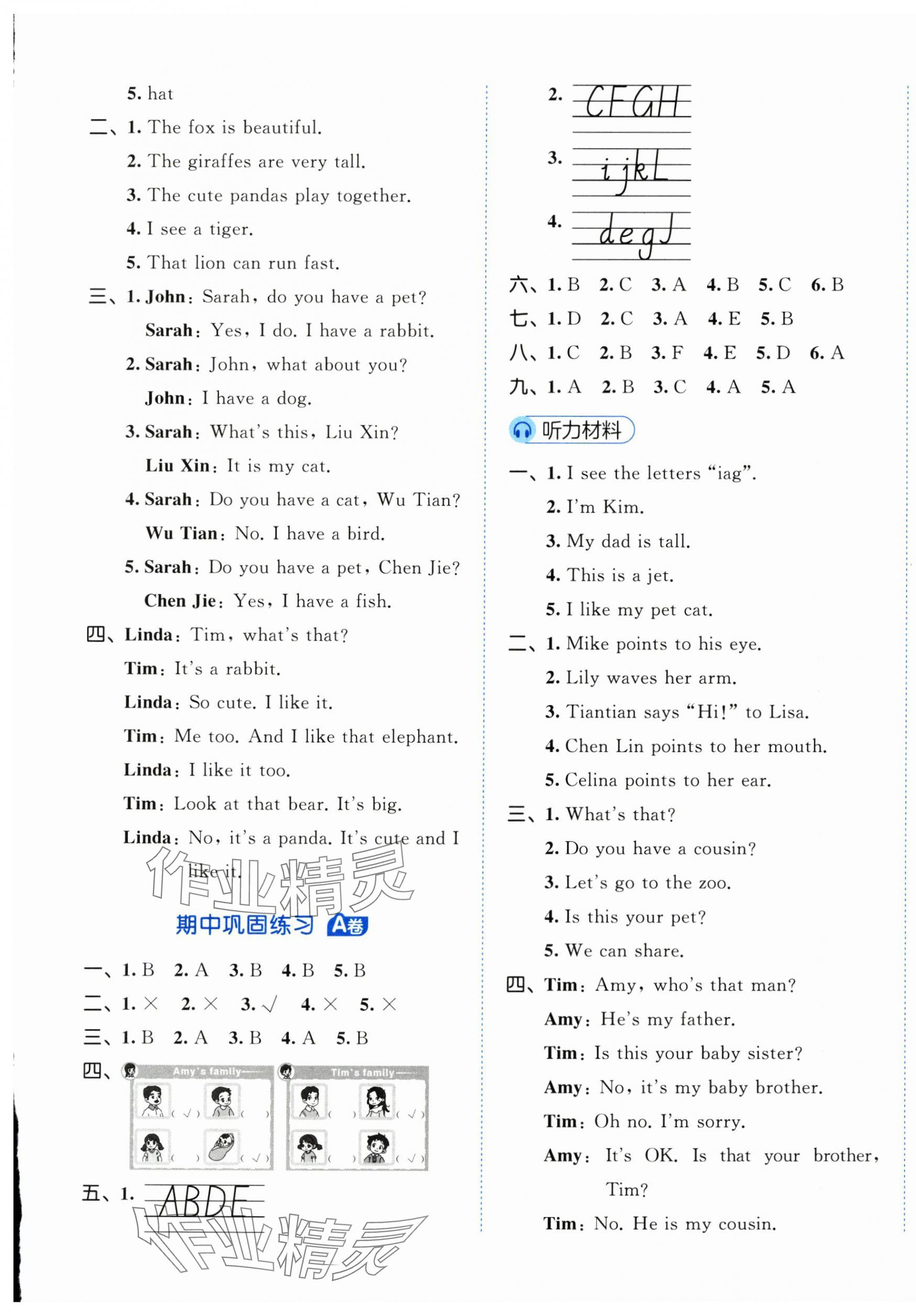 2025年53全优卷三年级英语上册人教版&nbsp;第5页
