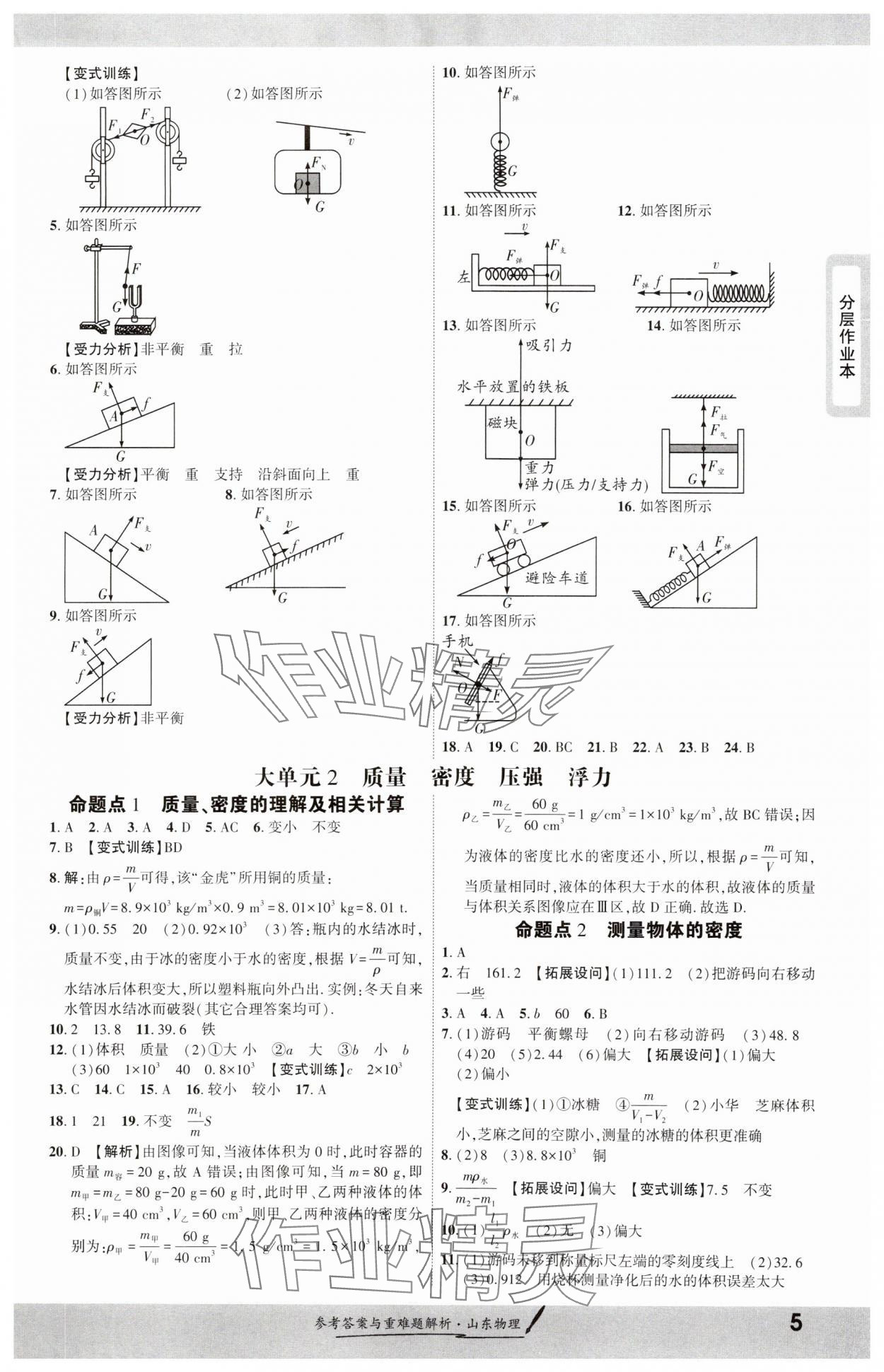 2025年一战成名考前新方案物理山东专版&nbsp;参考答案第5页