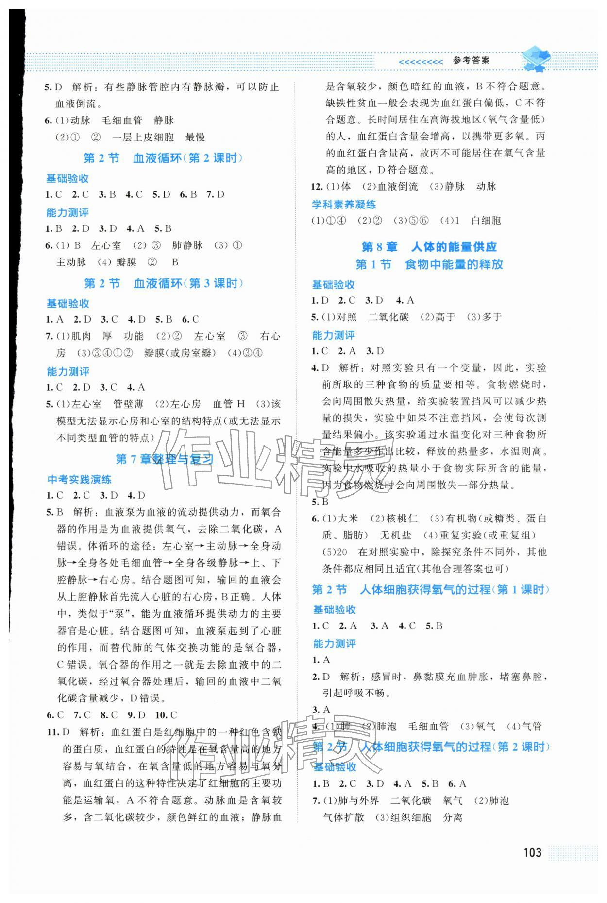 2026年课堂精练七年级生物下册北师大版四川专版&nbsp;第3页