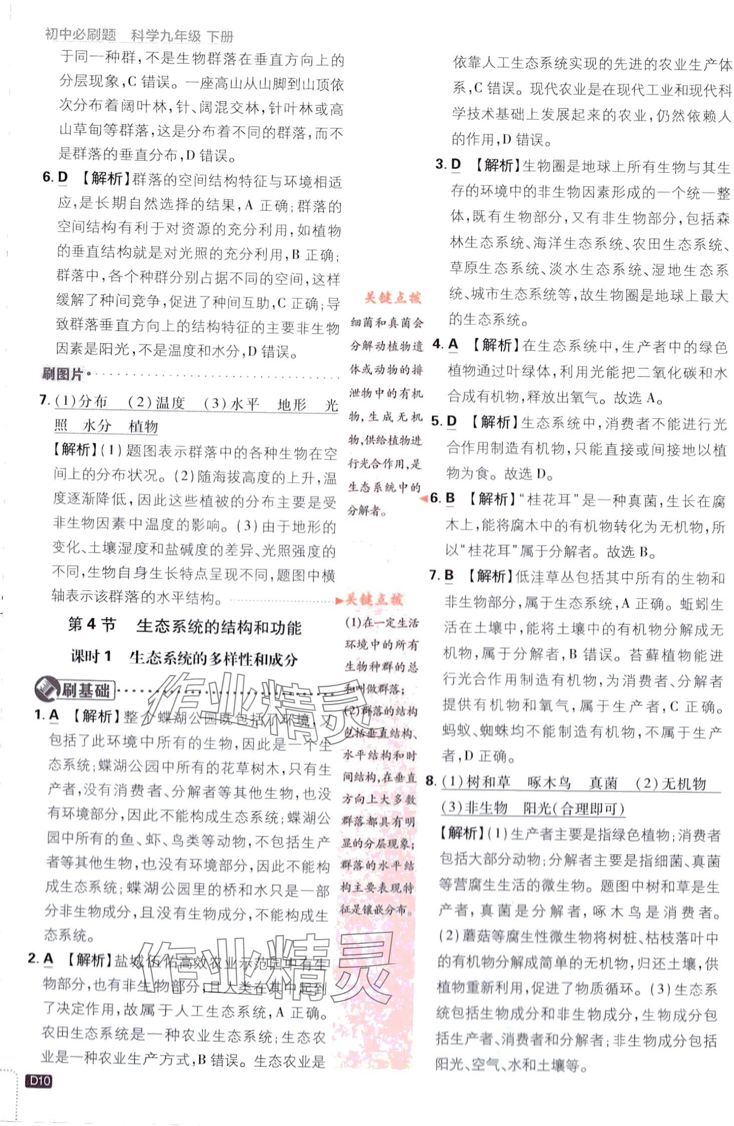 2024年初中必刷题九年级科学下册浙教版浙江专版&nbsp;第10页