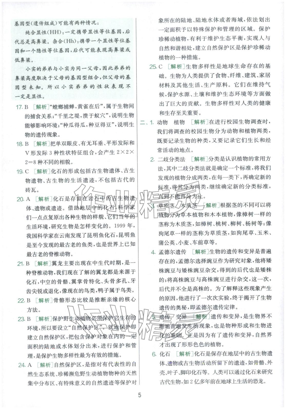 2026年实验班提优大考卷六年级科学下册教科版&nbsp;第5页