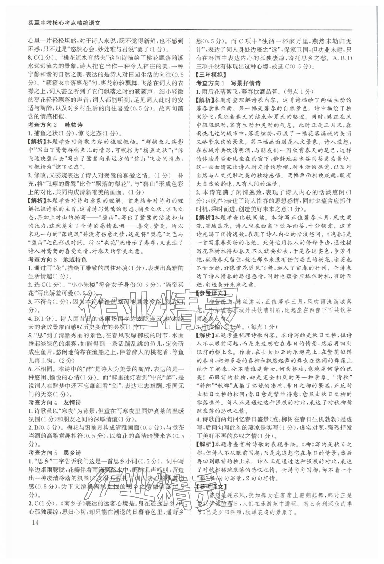 2025年实至中考核心考点精编语文中考成都专版&nbsp;第14页