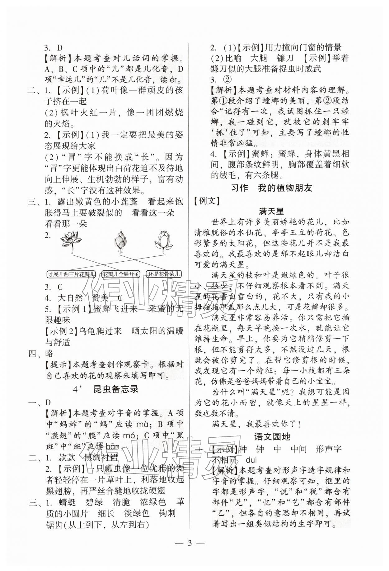 2026年目标实施手册三年级语文下册人教版广州专版&nbsp;第3页