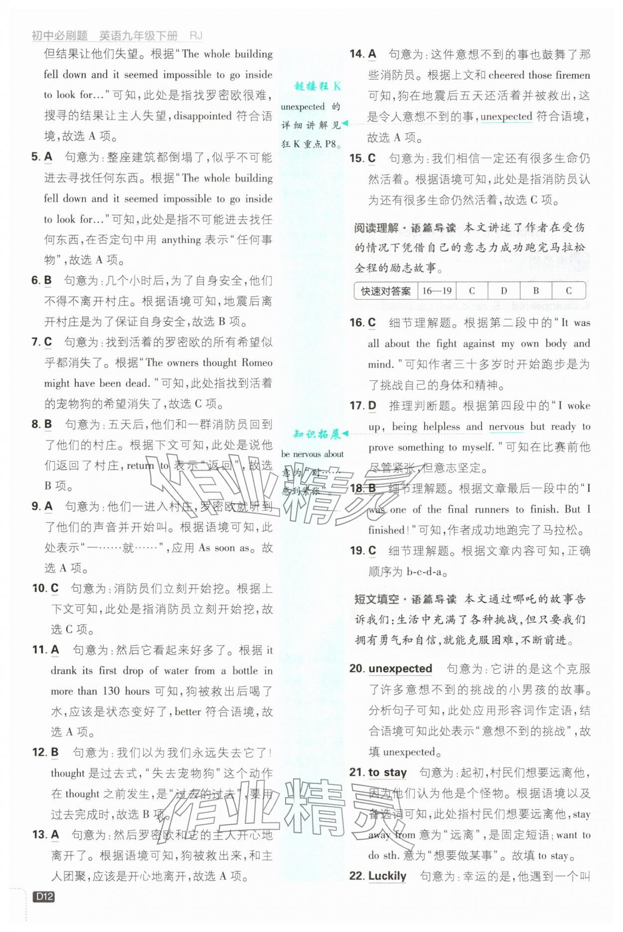 2026年初中必刷题九年级英语下册人教版&nbsp;第12页