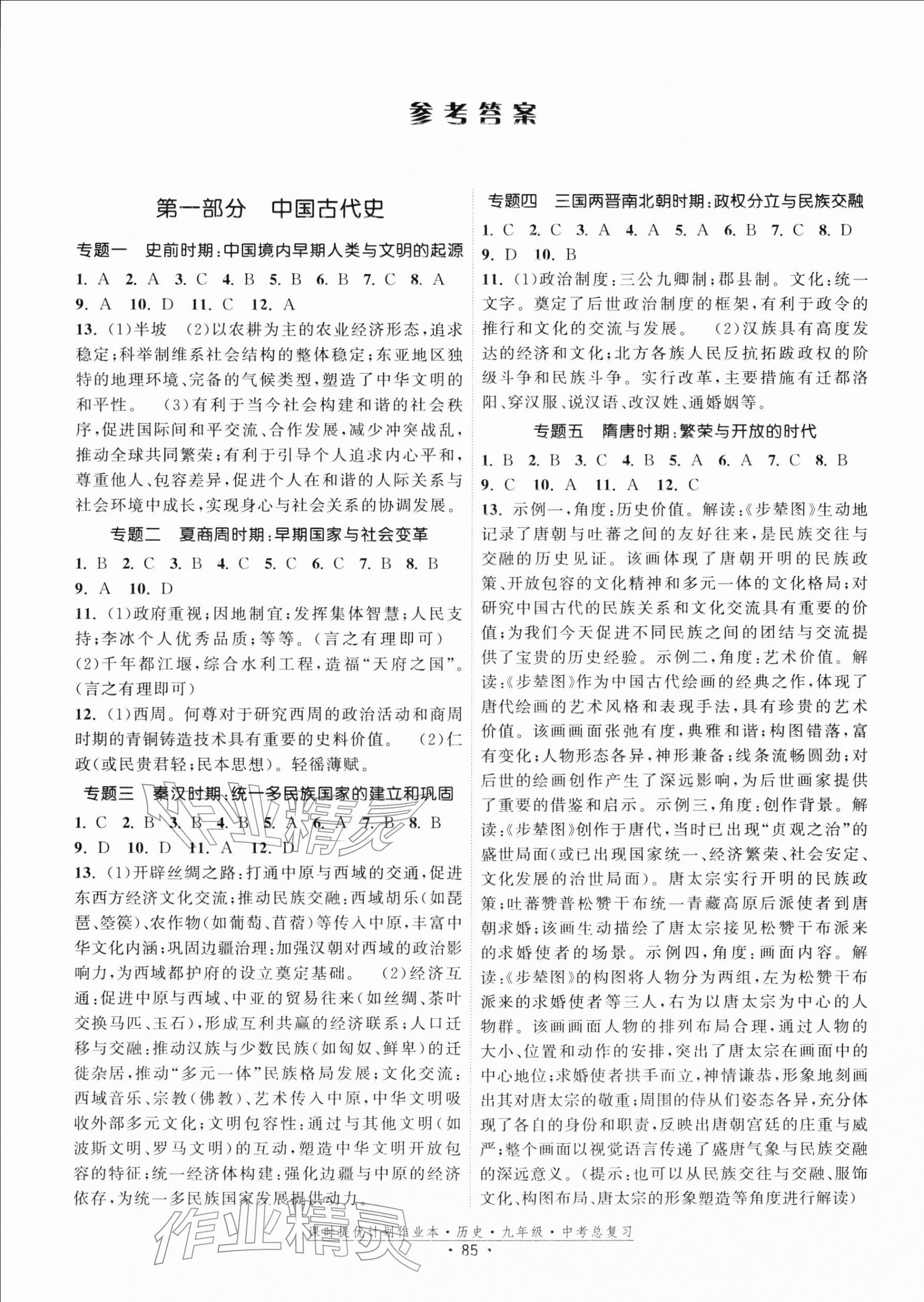 2026年課時(shí)提優(yōu)計(jì)劃作業(yè)本九年級(jí)歷史&nbsp;第1頁