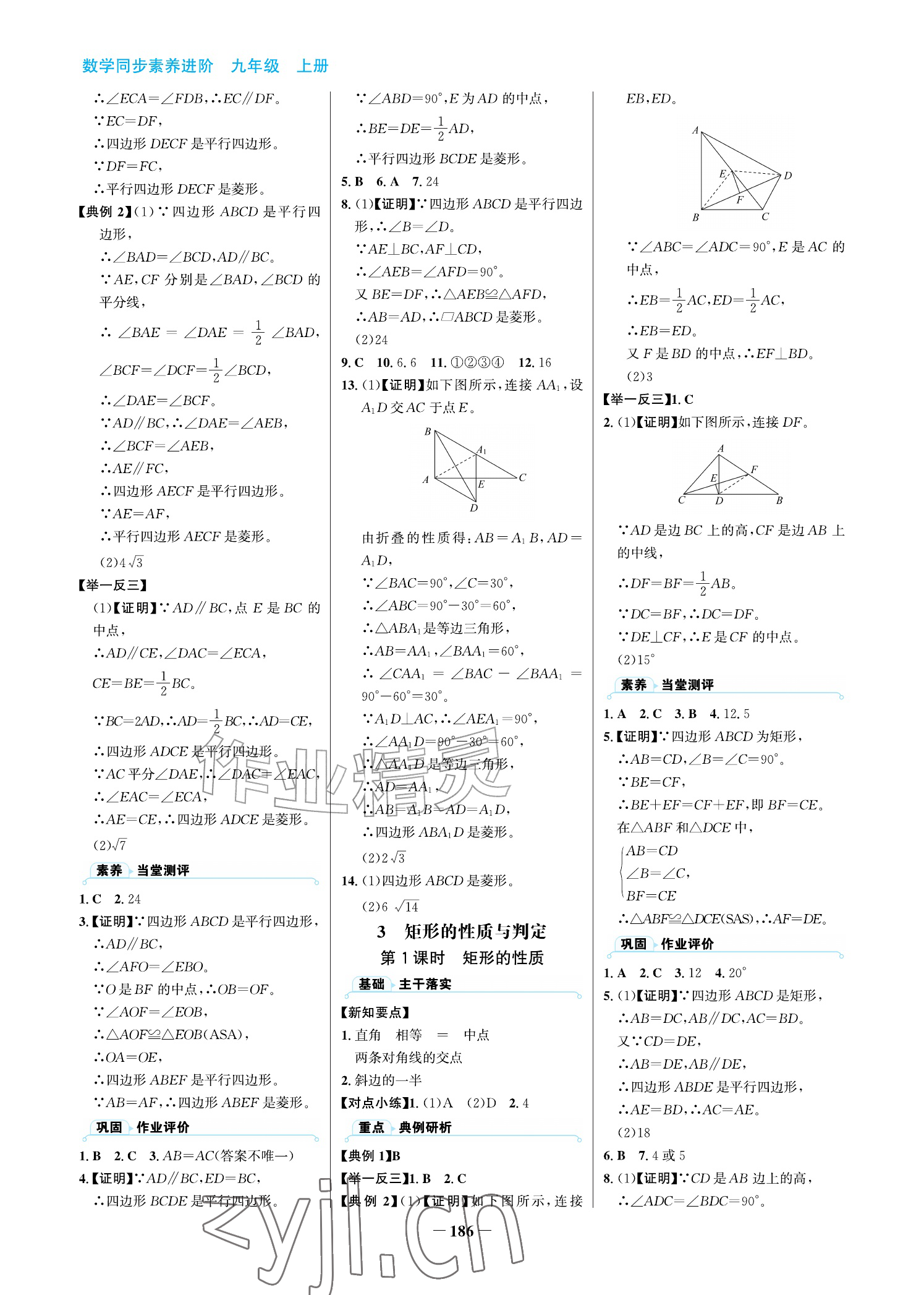 2026年同步素养进阶九年级数学上册北师大版宁夏专版&nbsp;参考答案第2页
