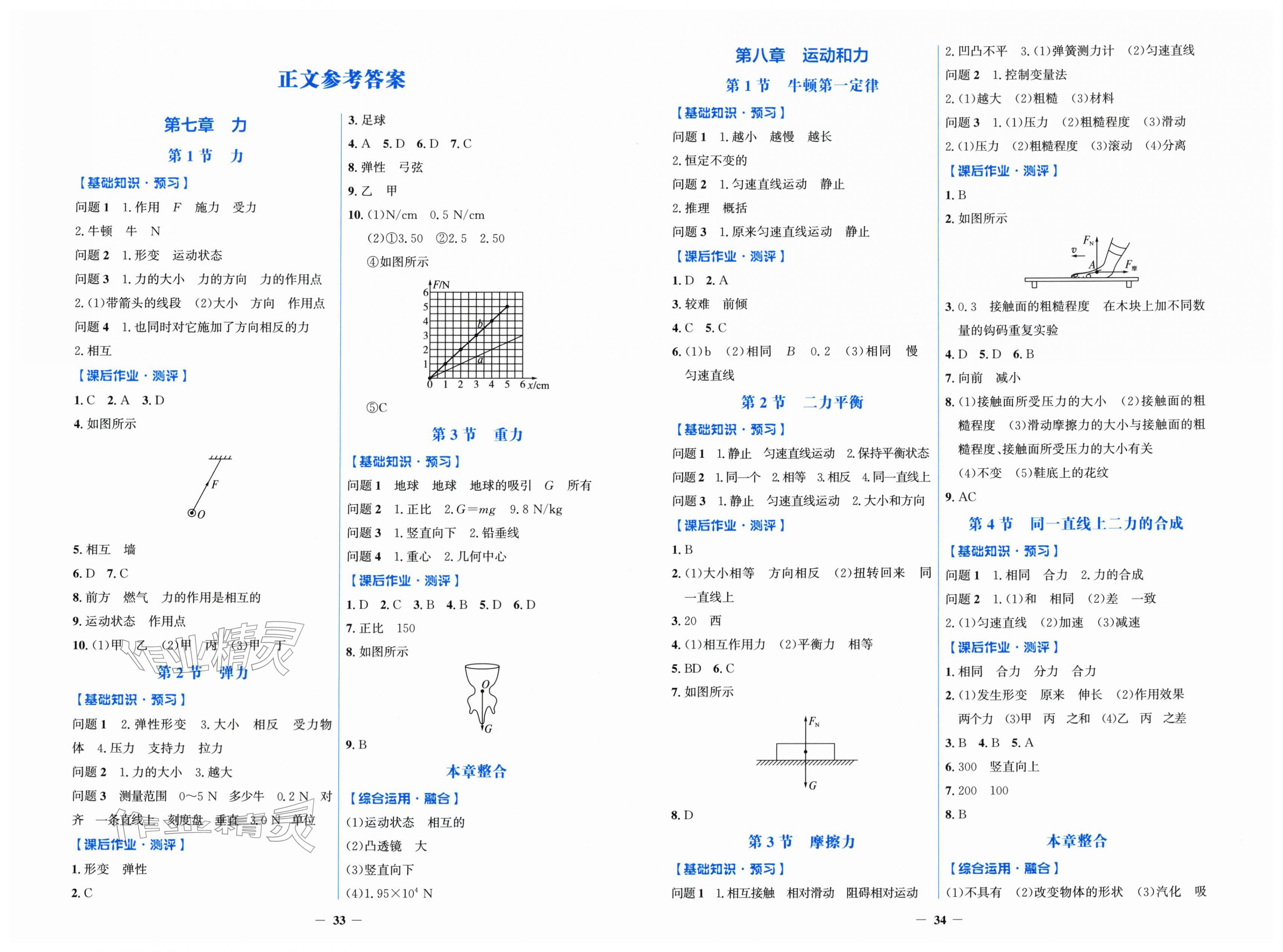 2026年阳光课堂金牌练习册八年级物理下册人教版&nbsp;第1页