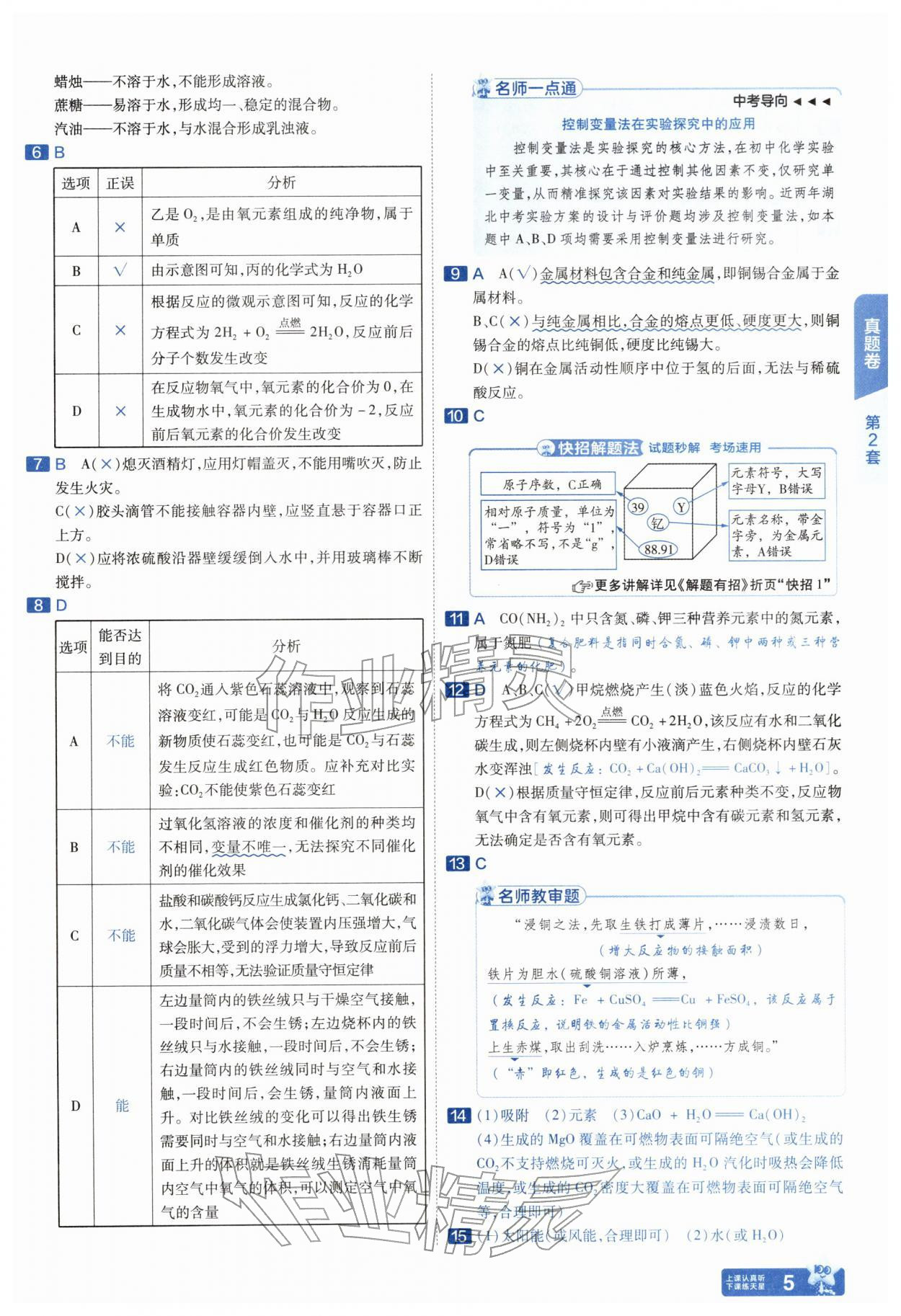 2026年金考卷45套汇编化学湖北专版&nbsp;第5页
