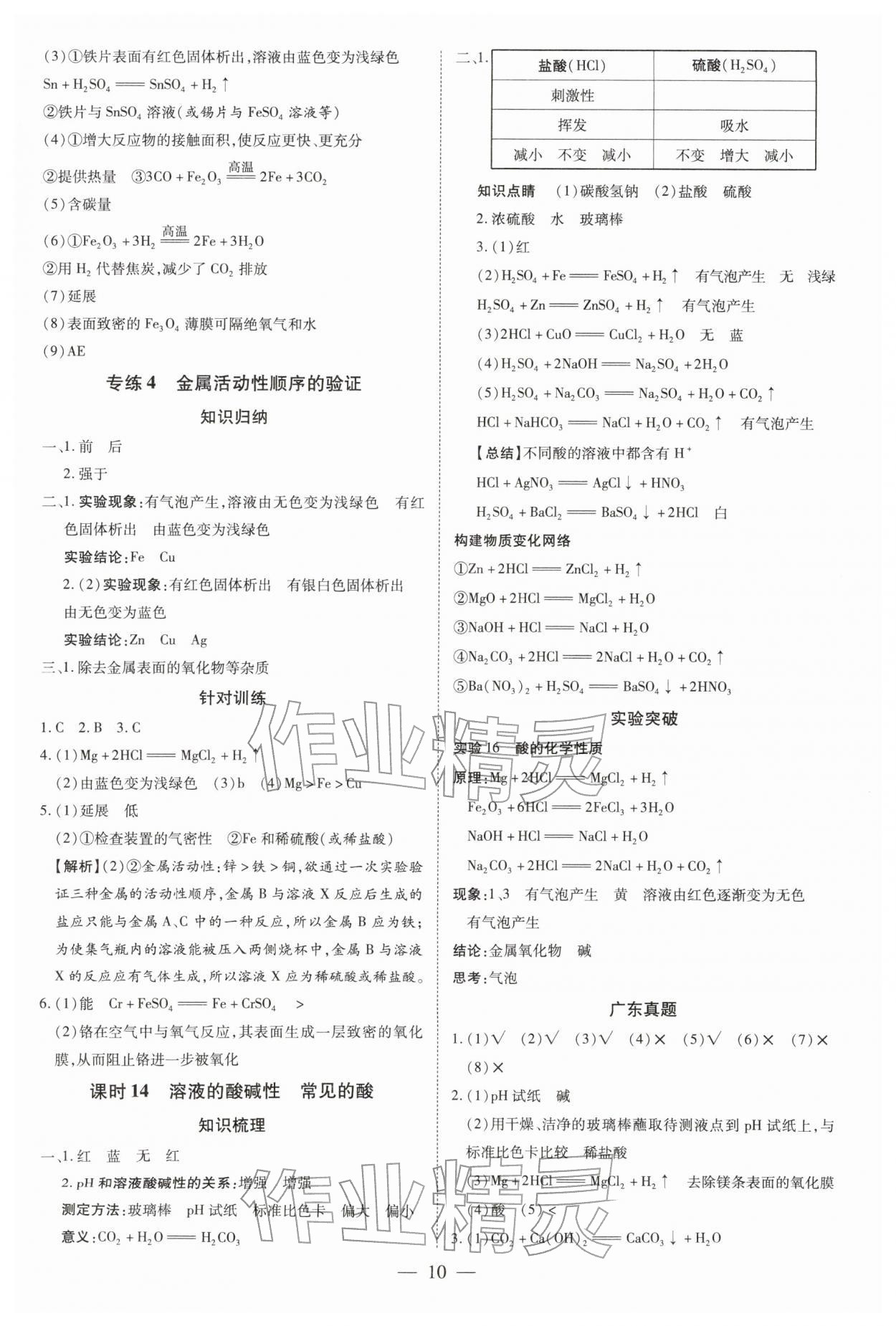 2026年领跑中考化学广东专版&nbsp;第10页