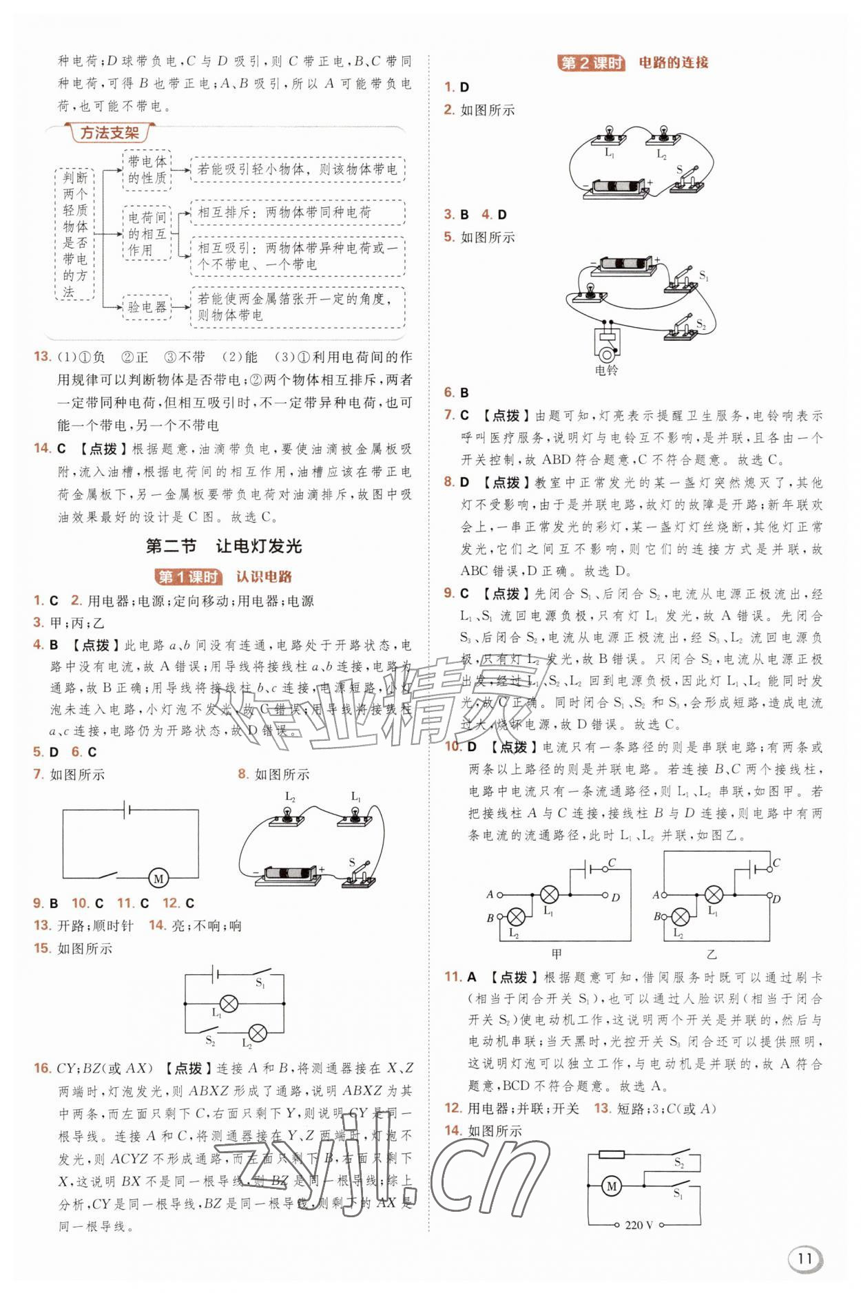 2026年综合应用创新题典中点九年级物理全一册沪科版&nbsp;参考答案第11页