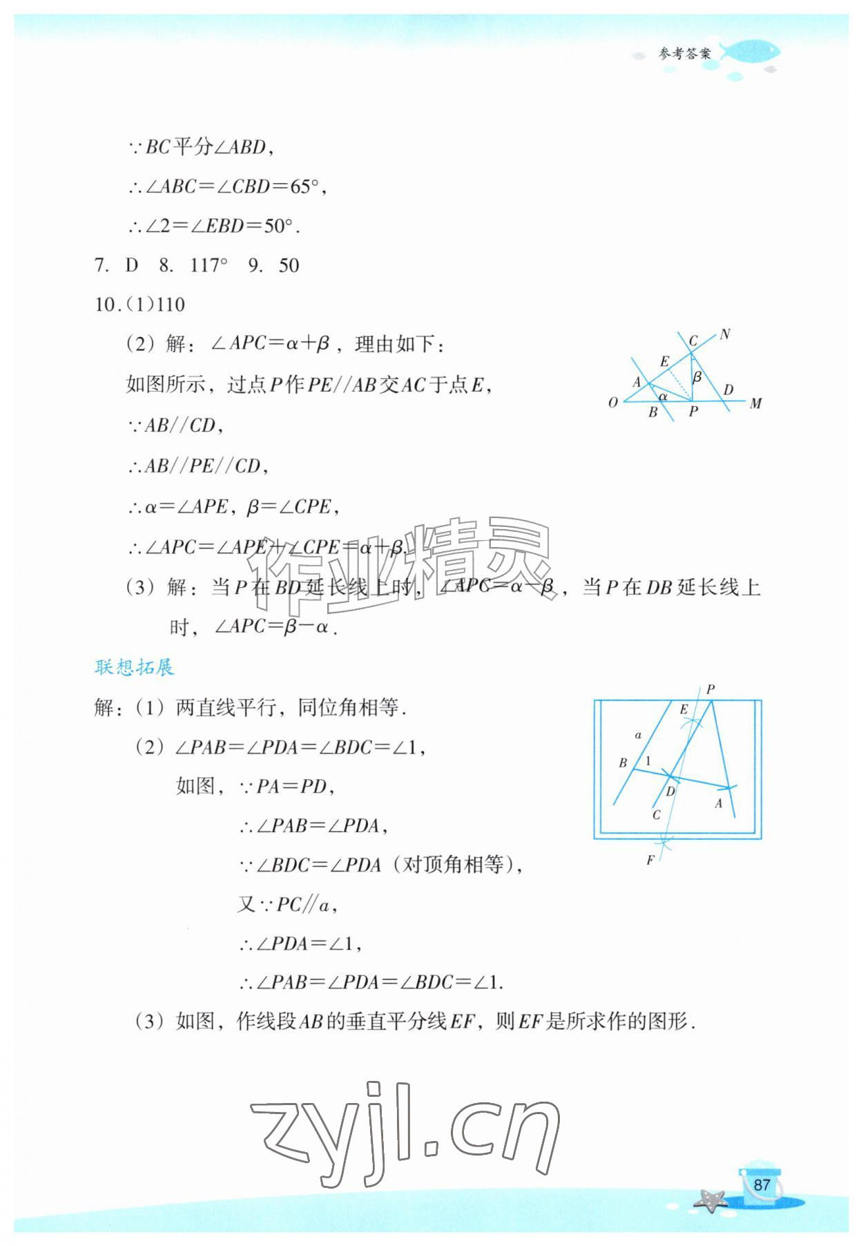 2026年玩转全课程七年级数学&nbsp;参考答案第5页