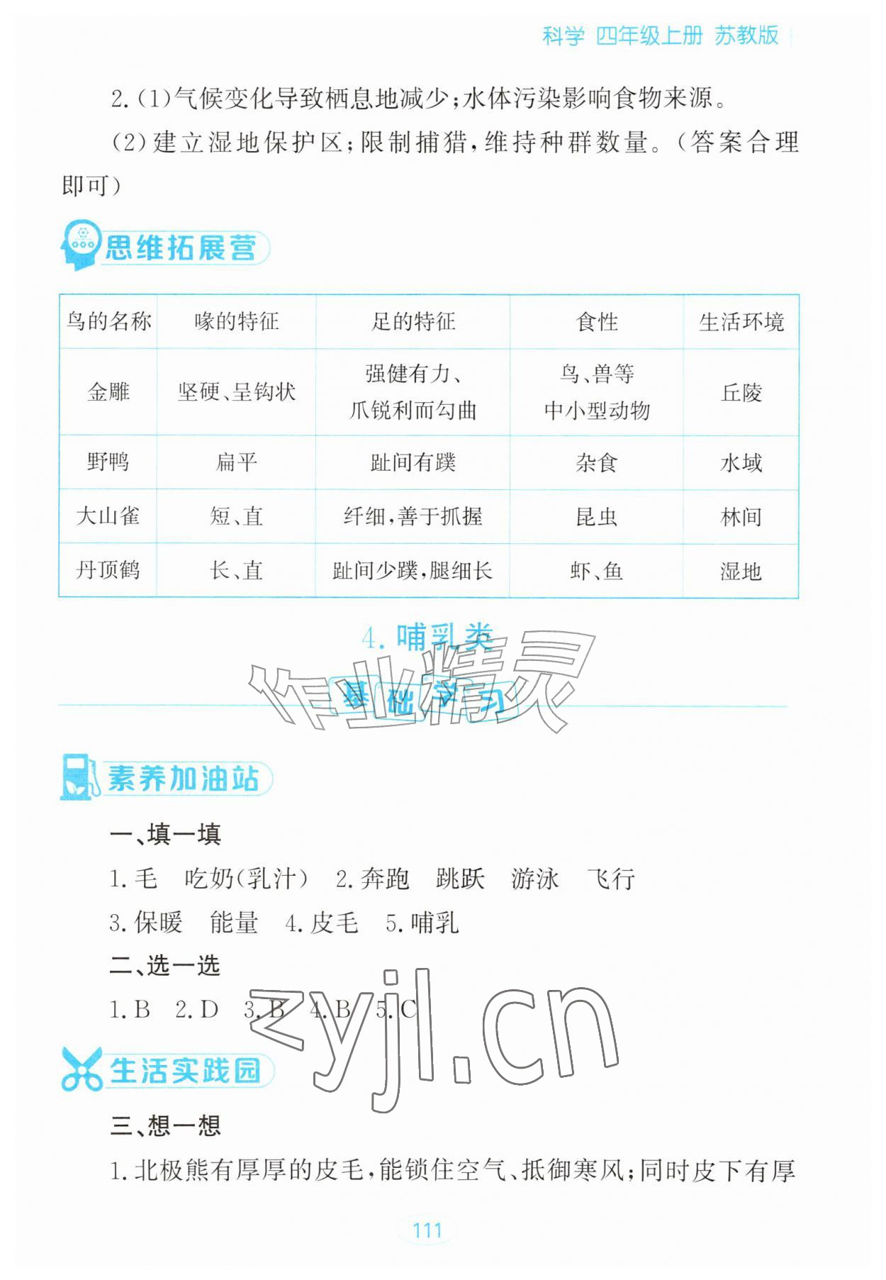 2026年资源与评价黑龙江教育出版社四年级科学上册苏教版&nbsp;第5页
