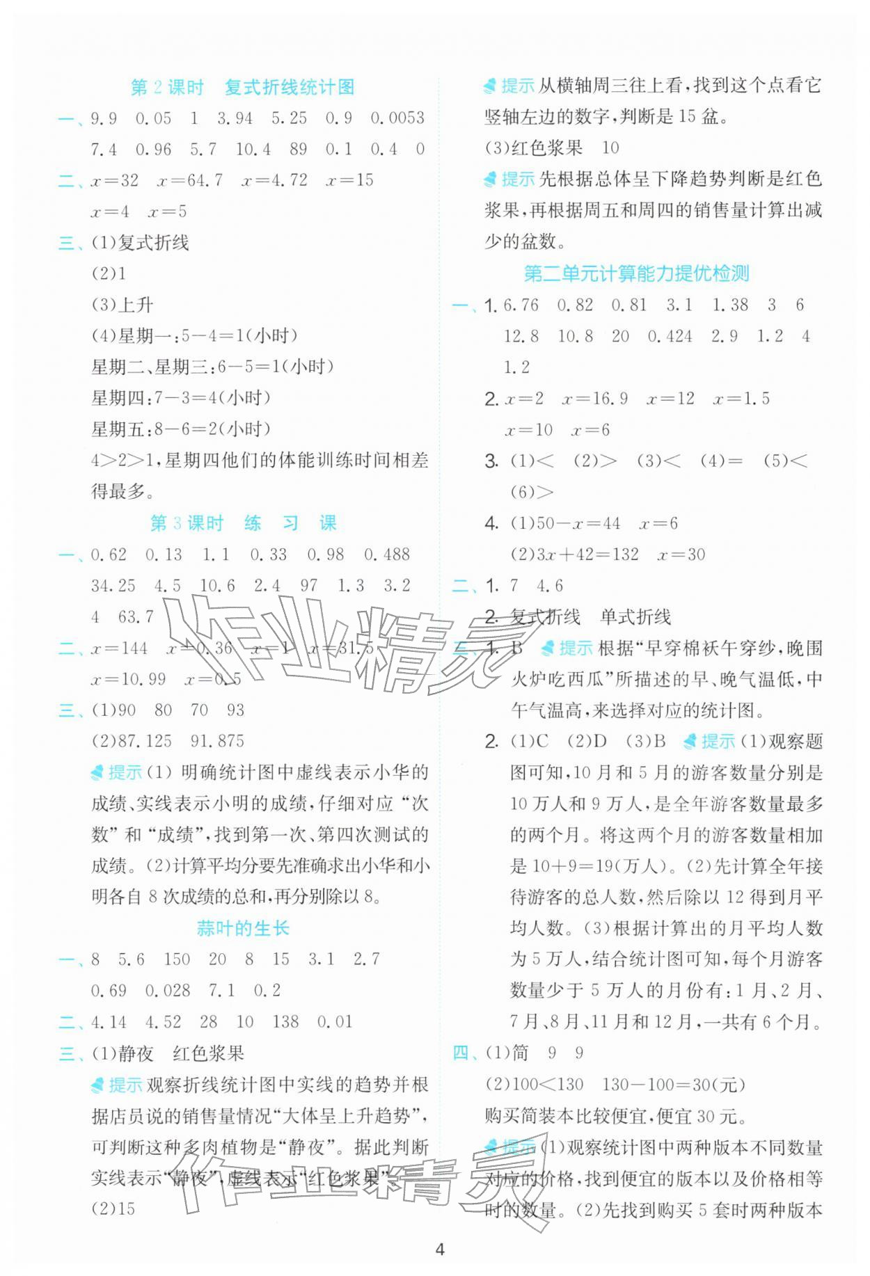 2026年计算高手五年级数学下册苏教版&nbsp;第4页