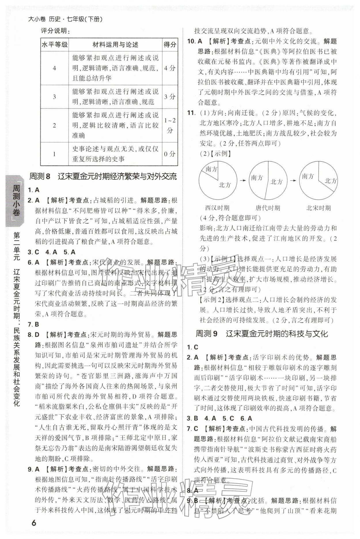 2026年万唯中考大小卷七年级历史下册人教版&nbsp;第6页