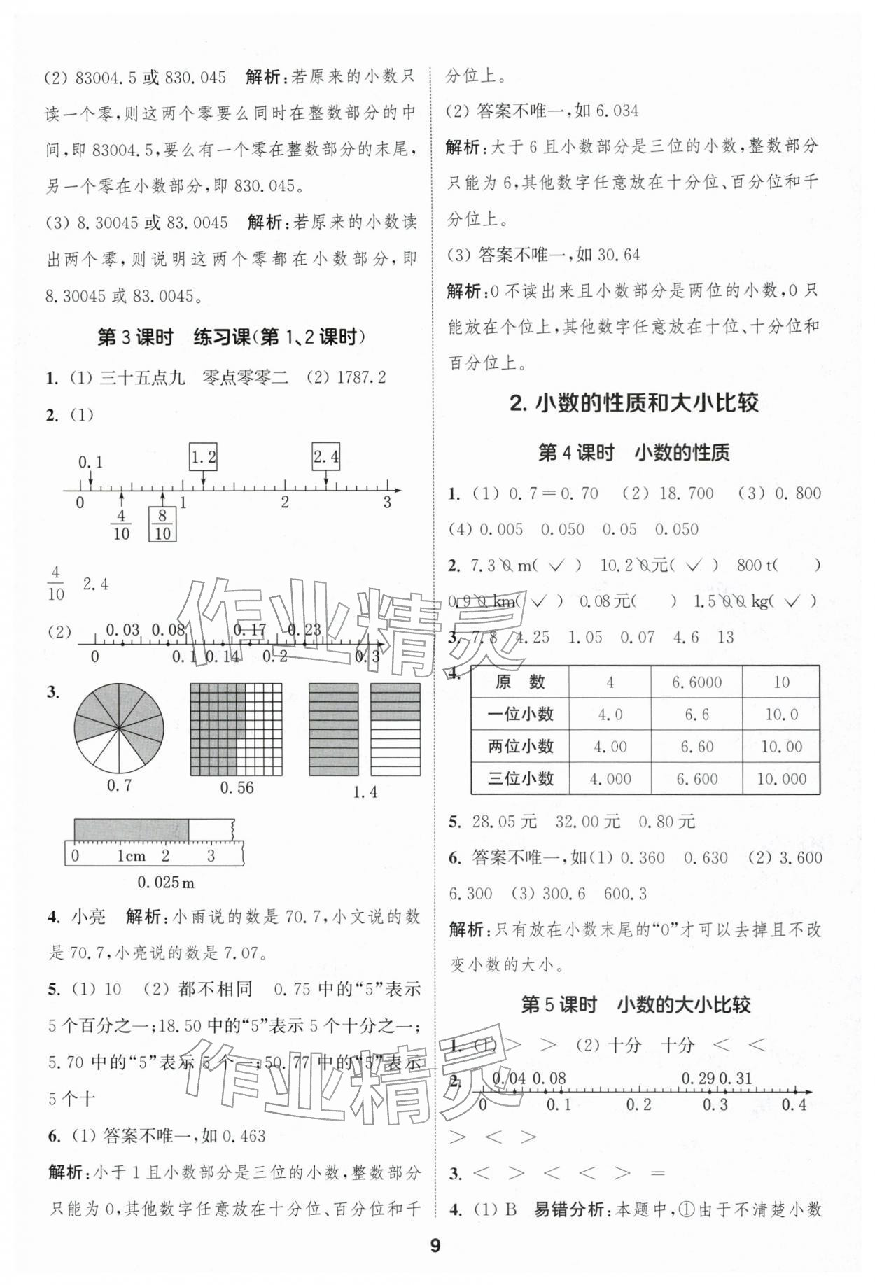 2026年通成学典课时作业本四年级数学下册人教版浙江专版&nbsp;第9页
