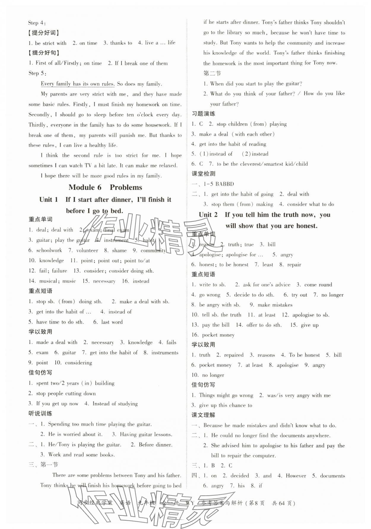2025年同步经典学案九年级英语全一册外研版&nbsp;第8页