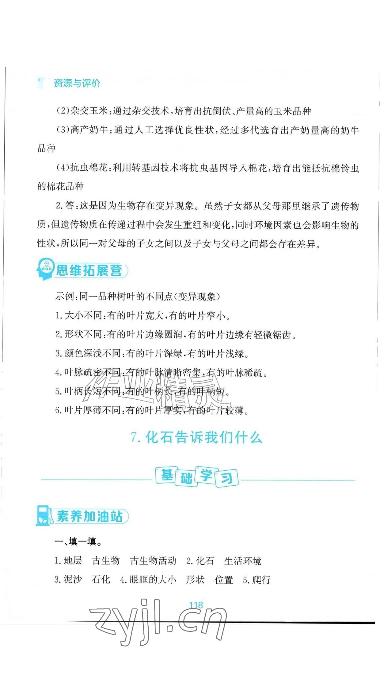 2026年资源与评价黑龙江教育出版社六年级科学上册苏教版&nbsp;参考答案第12页