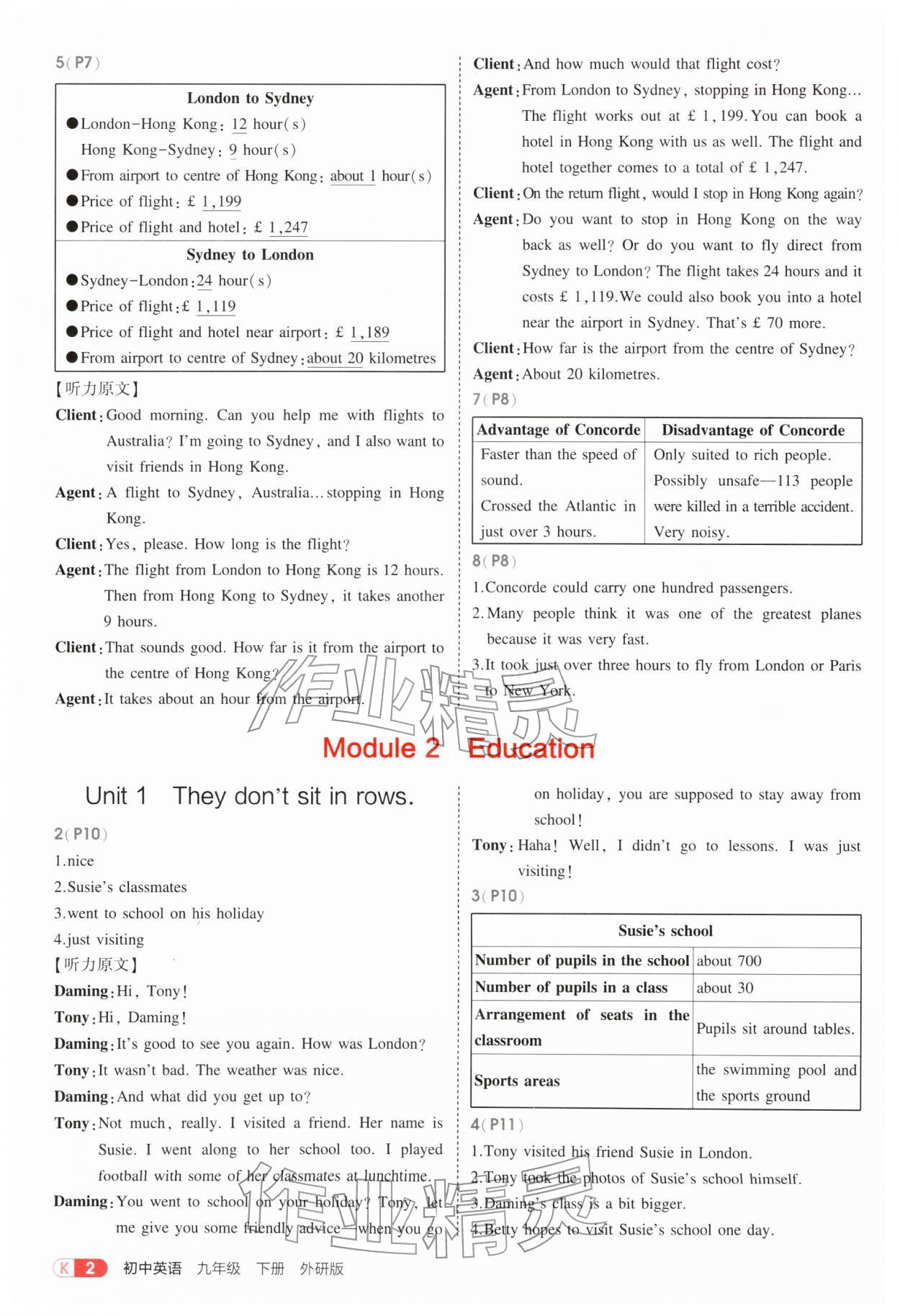 2026年教材课本九年级英语下册外研版&nbsp;参考答案第2页