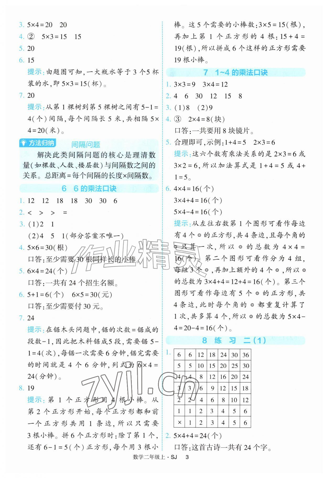 2026年经纶学典提高班二年级数学上册苏教版&nbsp;参考答案第3页