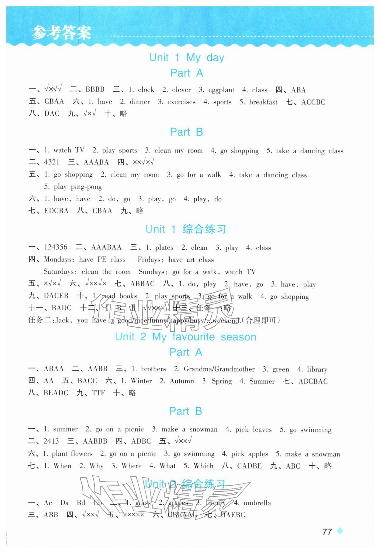2026年课时特训五年级英语下册人教版&nbsp;第1页