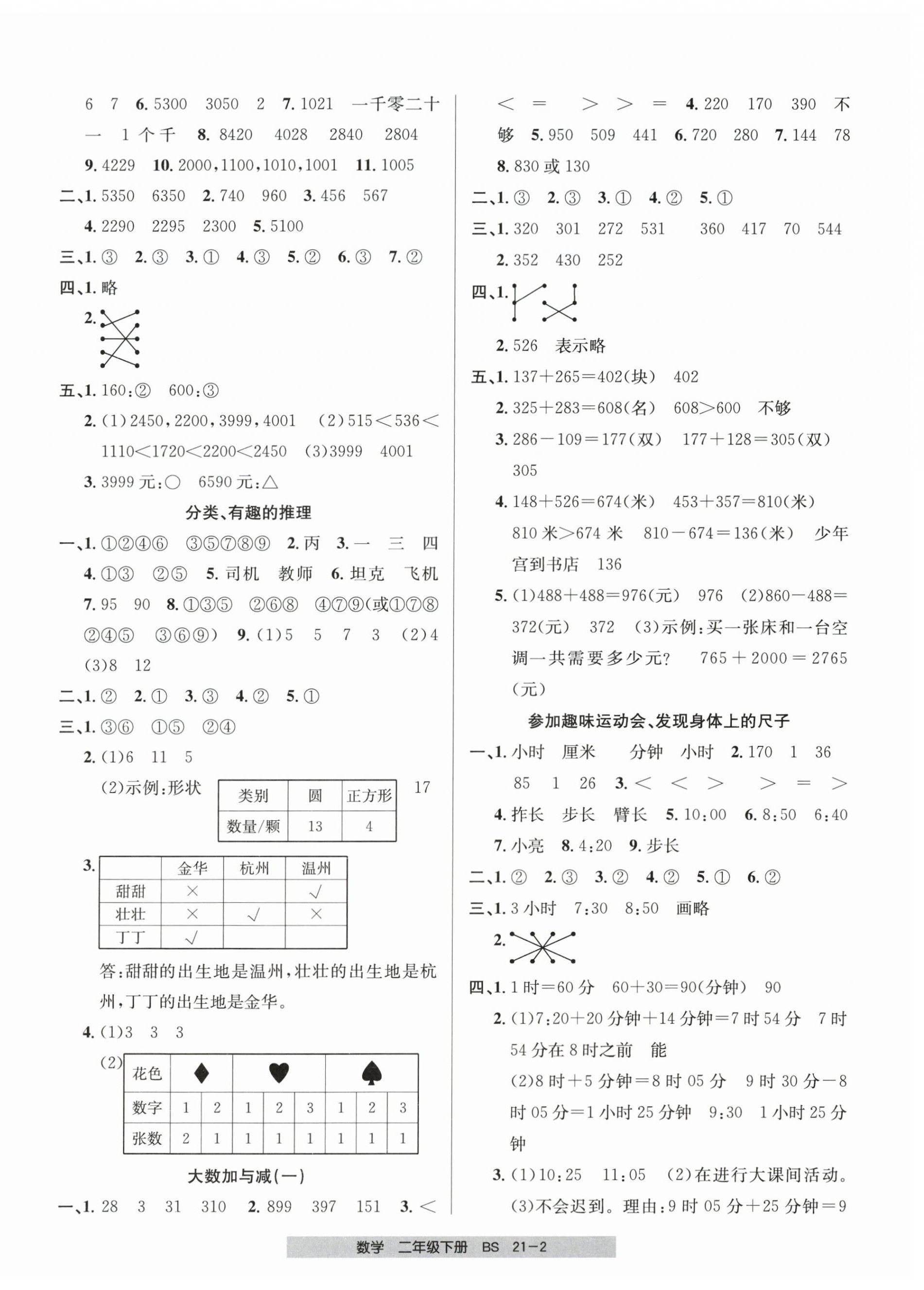2026年期末直通车二年级数学下册北师大版&nbsp;第2页