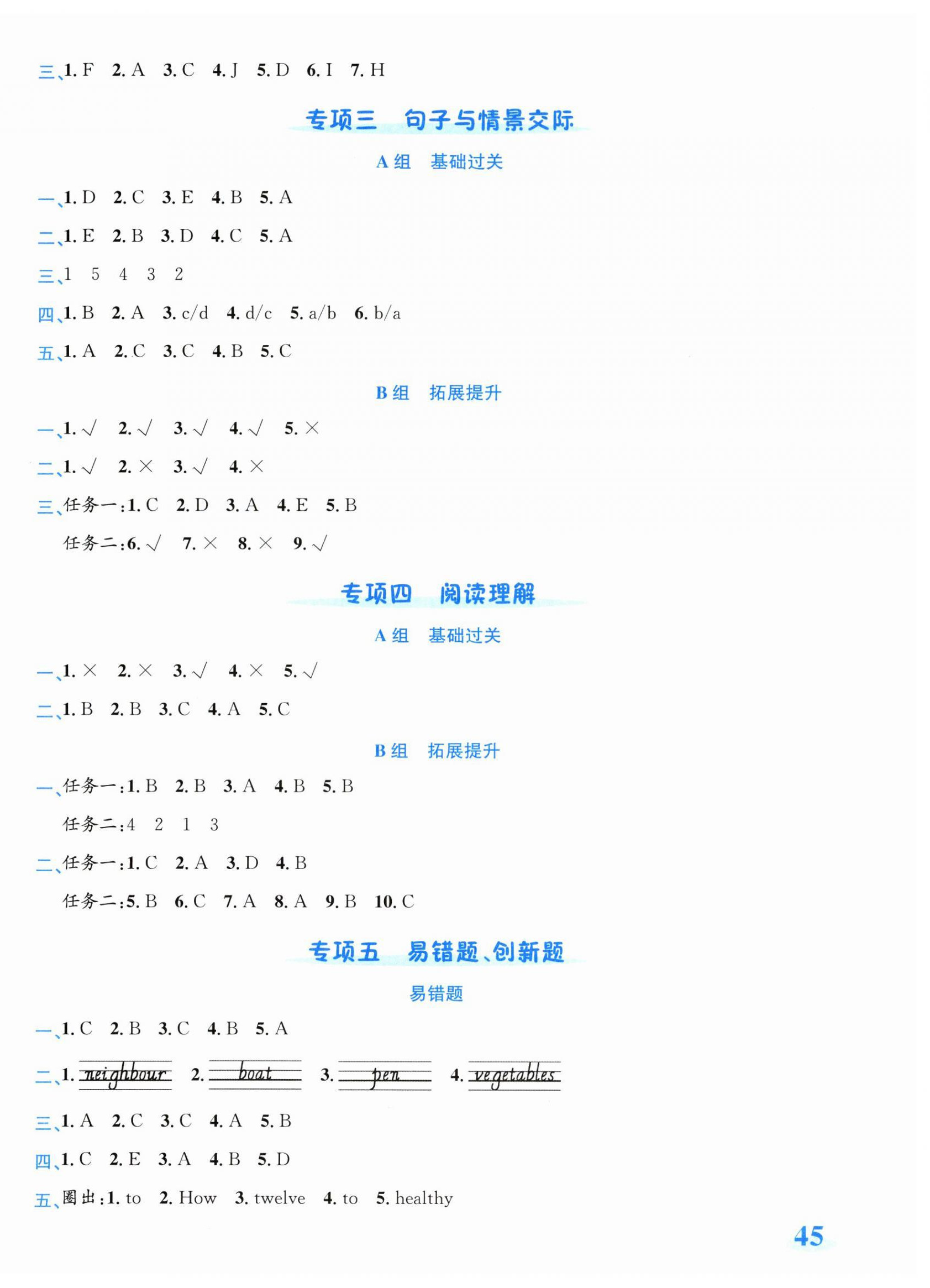 2026年奔跑吧全程领航卷三年级英语下册人教版&nbsp;第6页