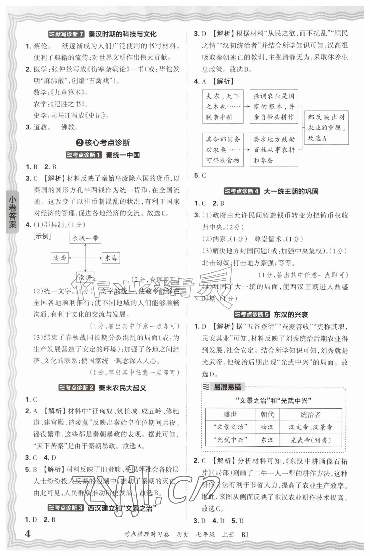 2026年王朝霞考点梳理时习卷七年级历史上册人教版&nbsp;第4页