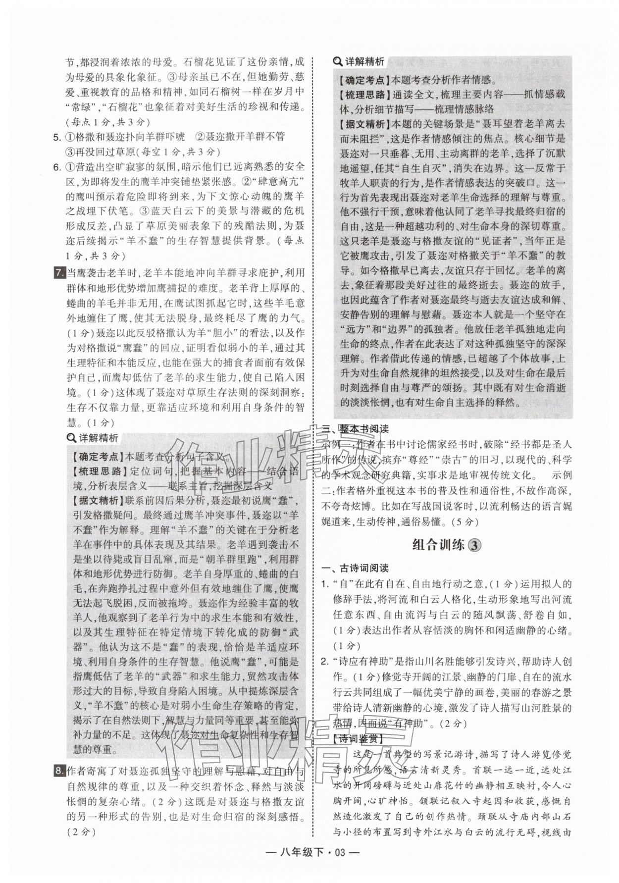 2026年学霸组合训练八年级语文下册人教版&nbsp;第3页