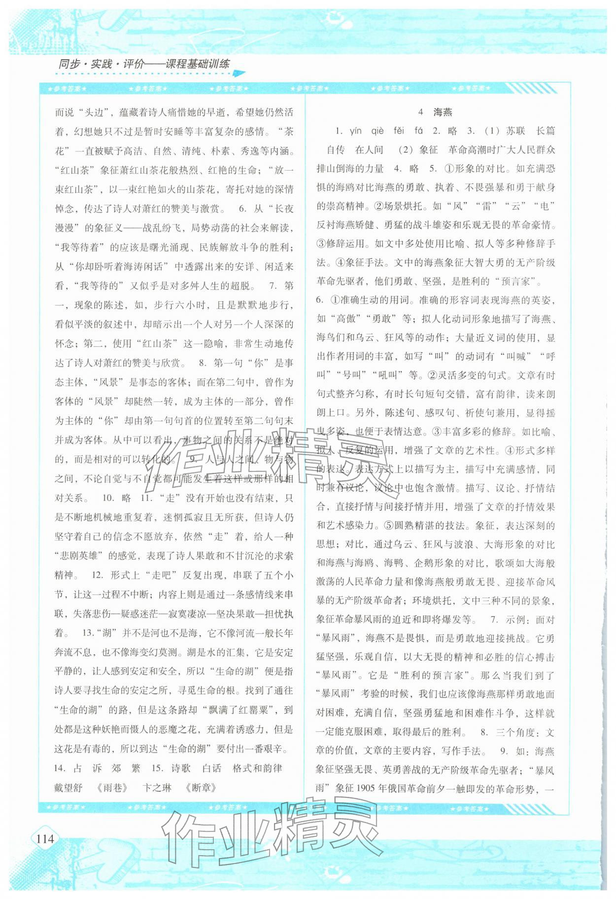 2026年同步实践评价课程基础训练湖南少年儿童出版社九年级语文下册人教版&nbsp;第2页