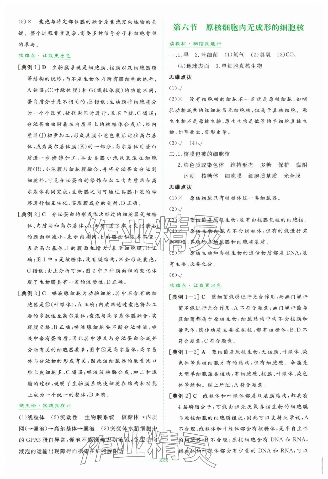 2025年高中全程学习导与练高中生物必修1浙江专版&nbsp;参考答案第9页