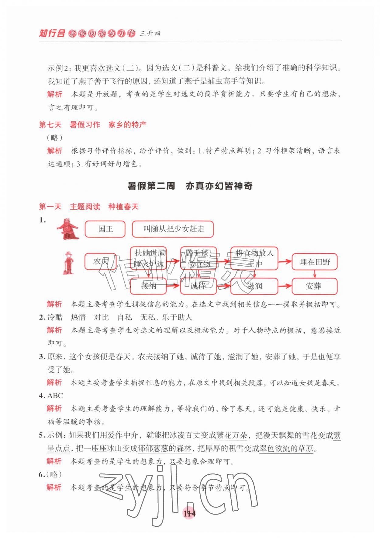 2026年知行合暑假阅读与习作浙江科学技术出版社三升四&nbsp;第6页