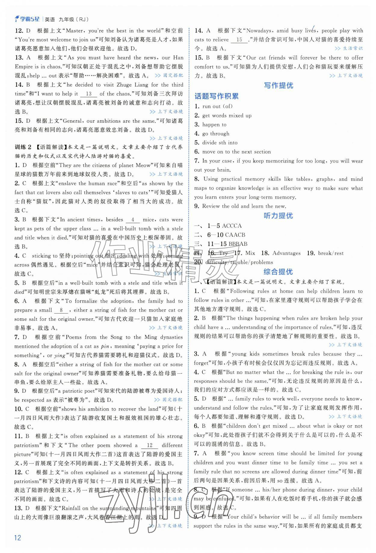 2026年经纶学典5星学霸九年级英语全一册人教版&nbsp;第12页